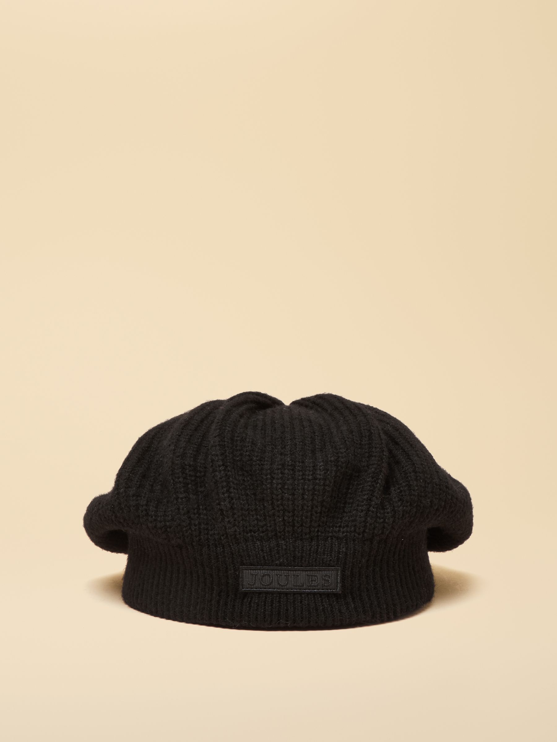 Joelle Black Ribbed Knitted Beret | Joules