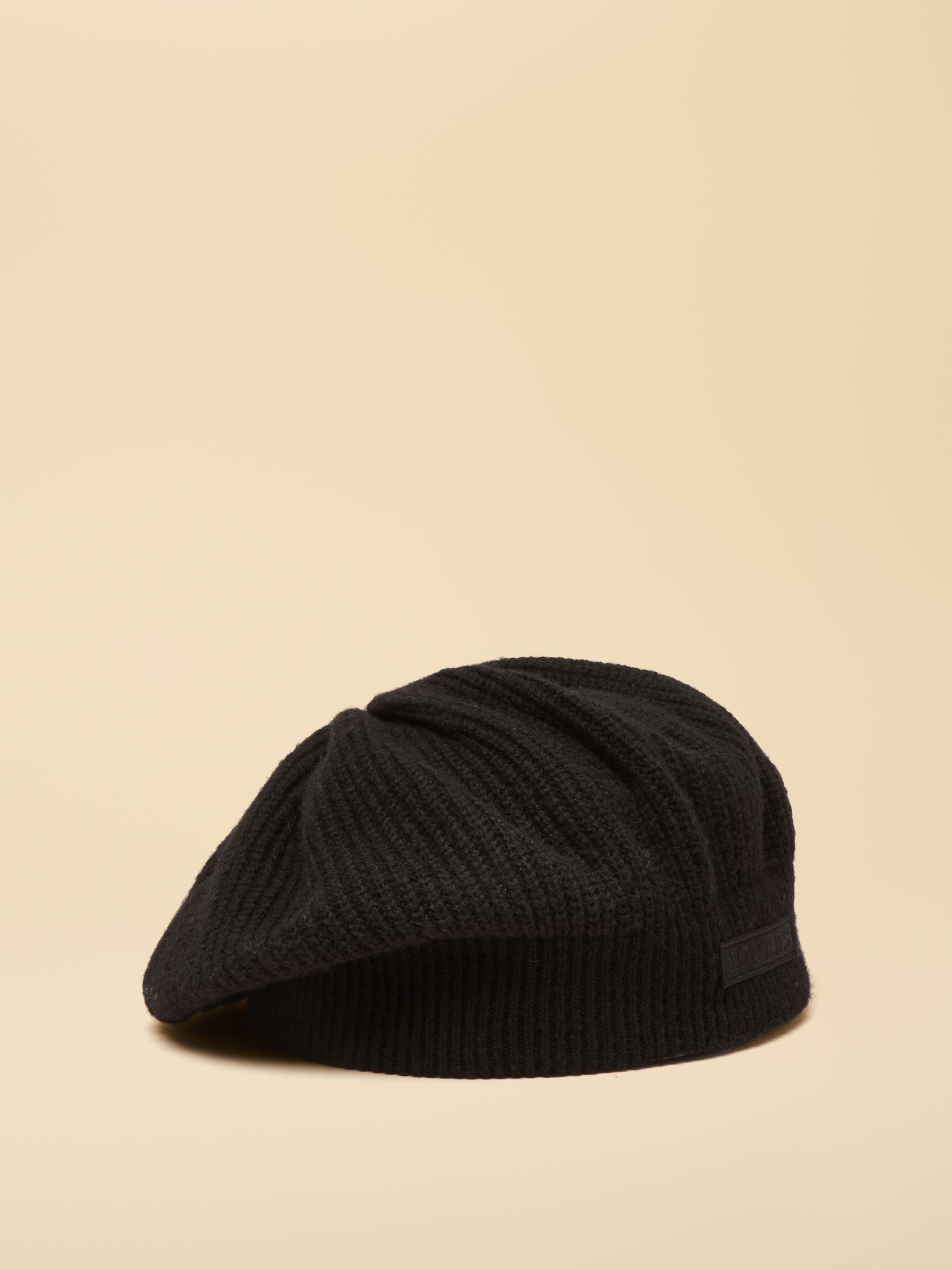 Joelle Black Ribbed Knitted Beret | Joules