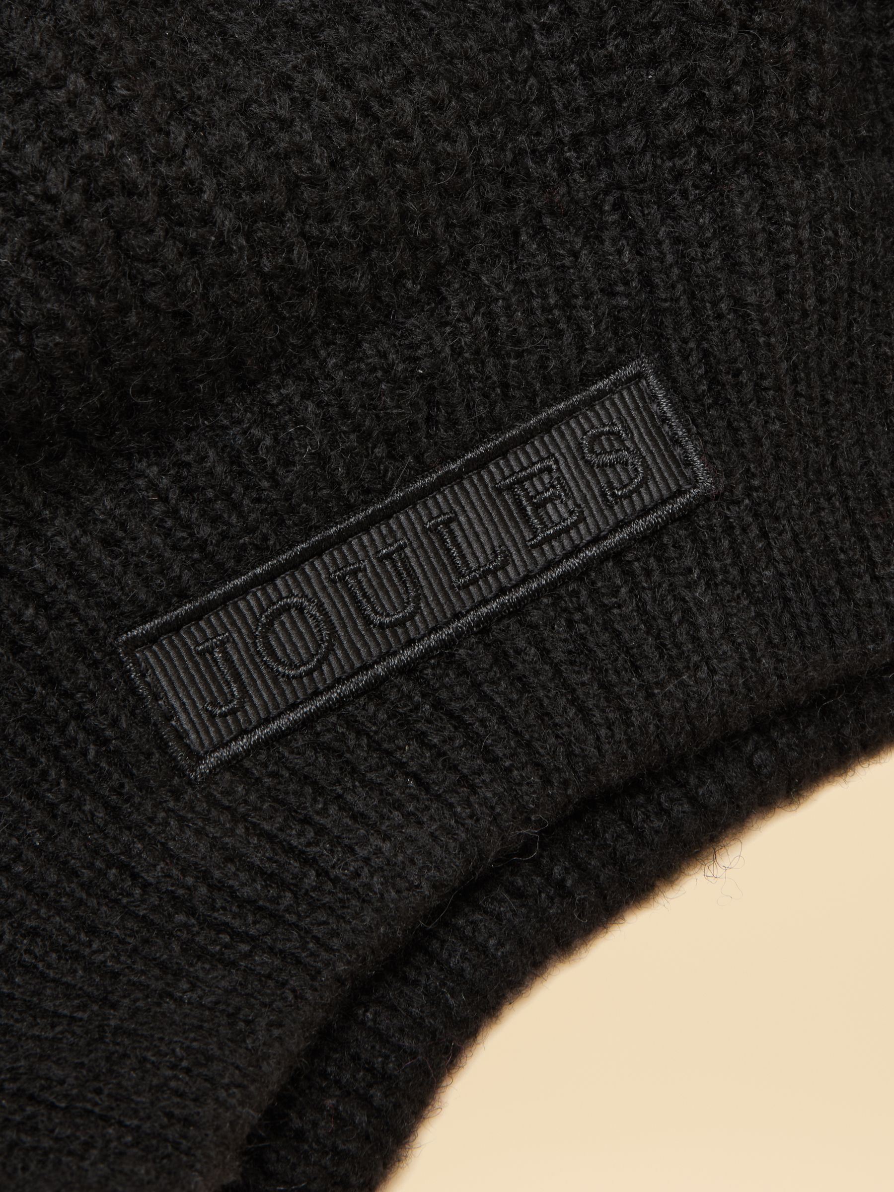 Joelle Black Ribbed Knitted Beret | Joules