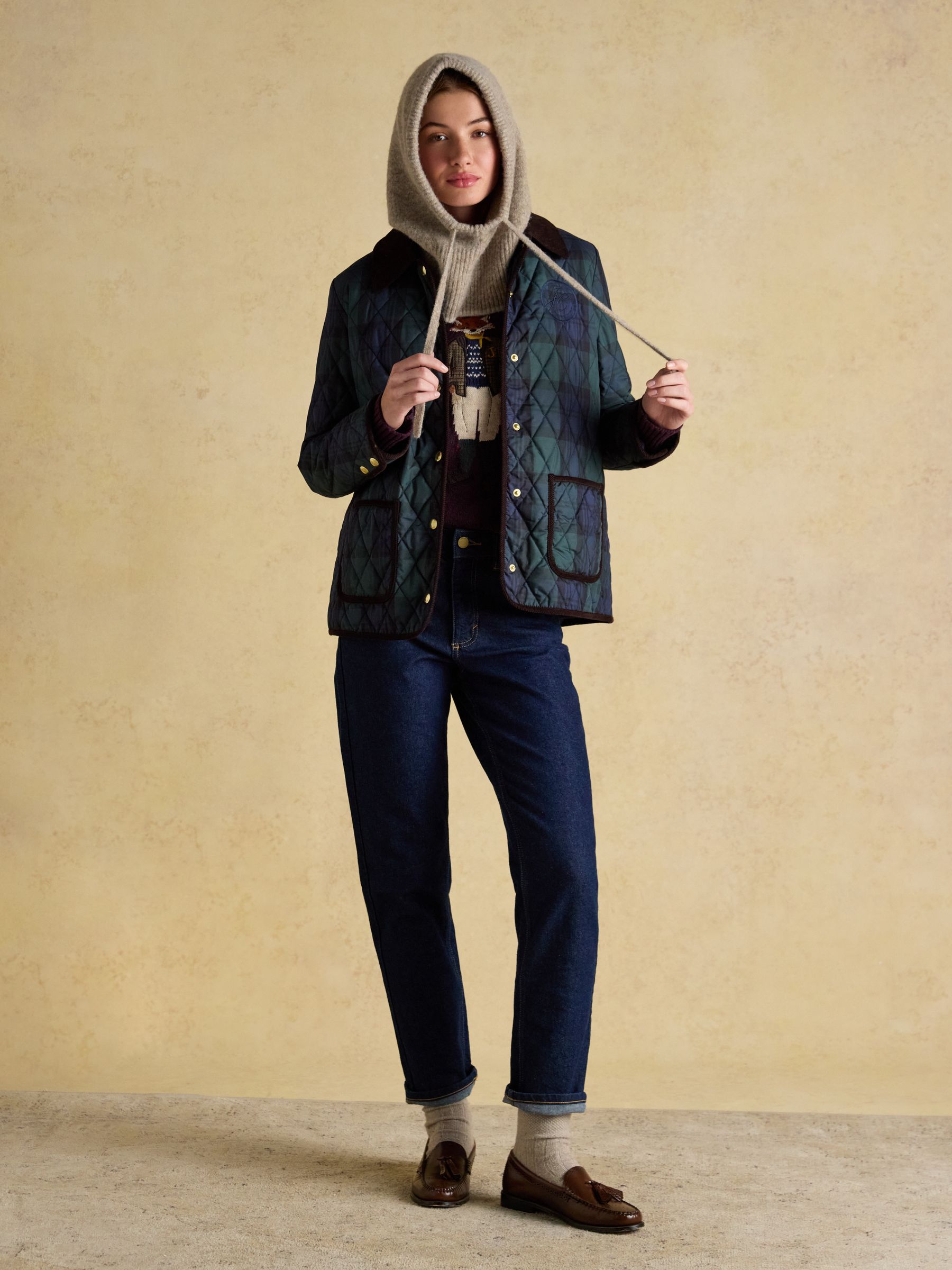 Kendra Neutral Knitted Hood - Image 2 of 6