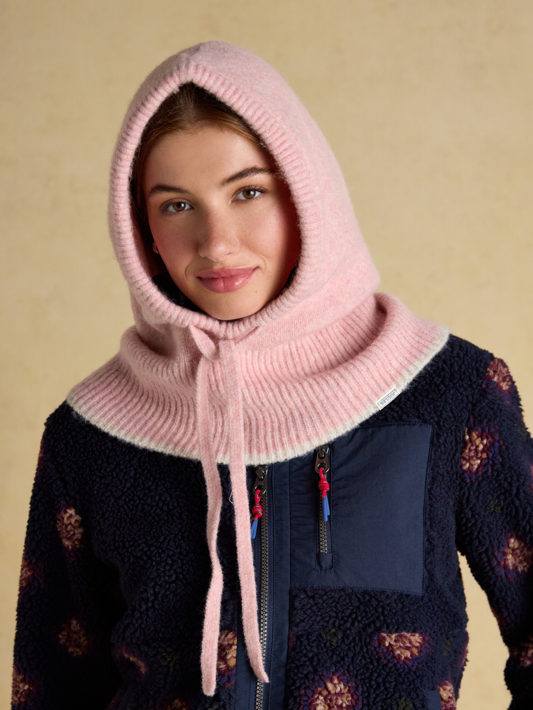 Kendra Pale Pink Knitted Hood - Image 1 of 6