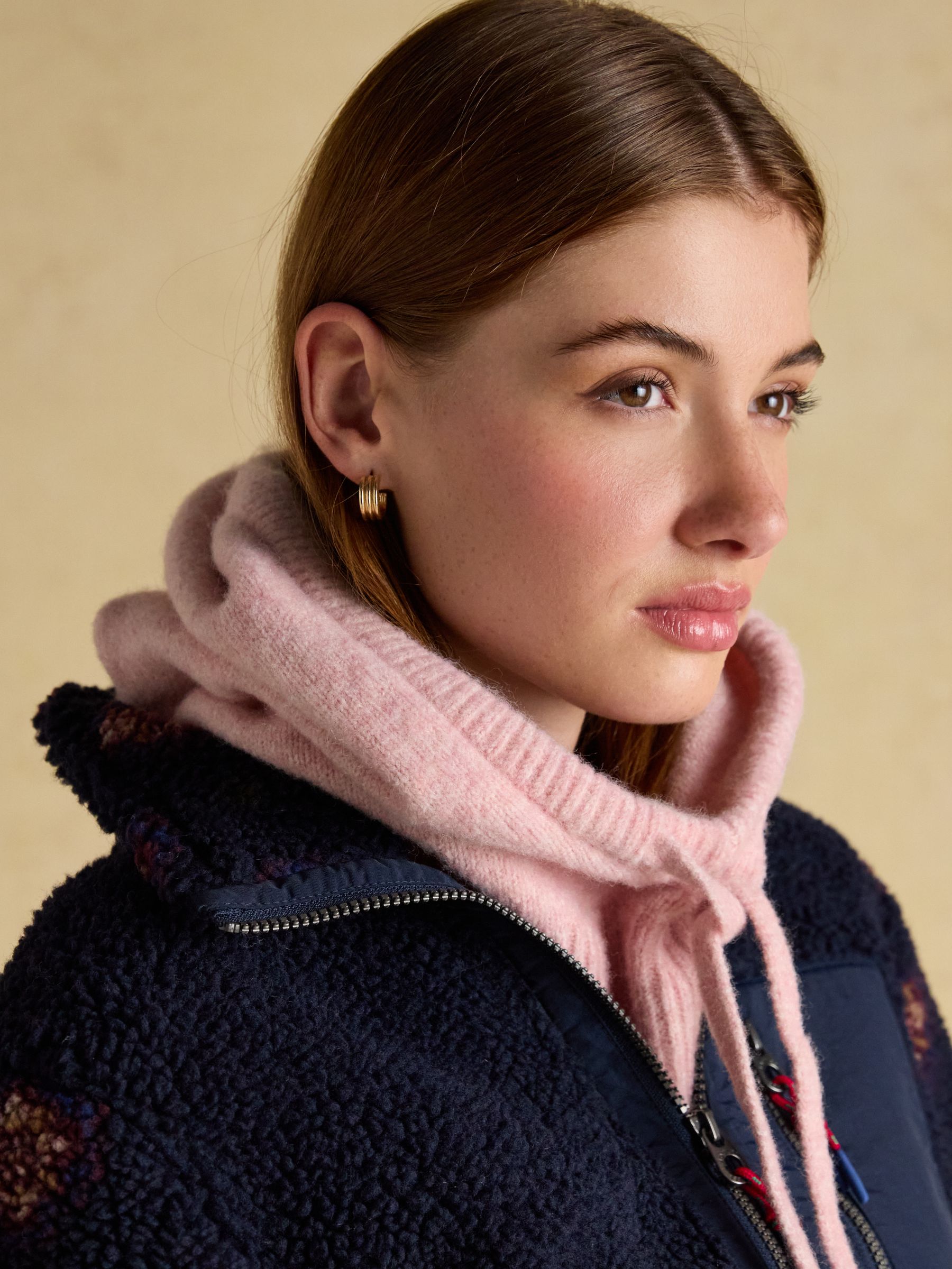 Kendra Pale Pink Knitted Hood - Image 3 of 6