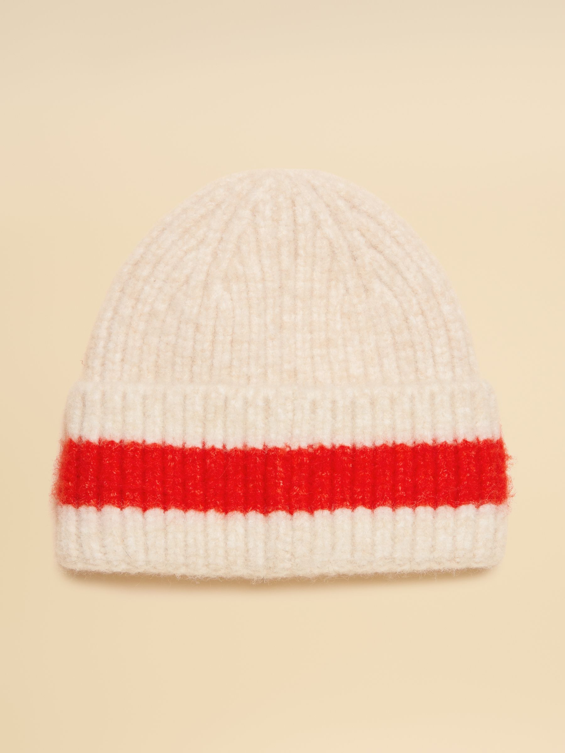 Popley Orange Neutral Stripe Beanie - Image 5 of 6
