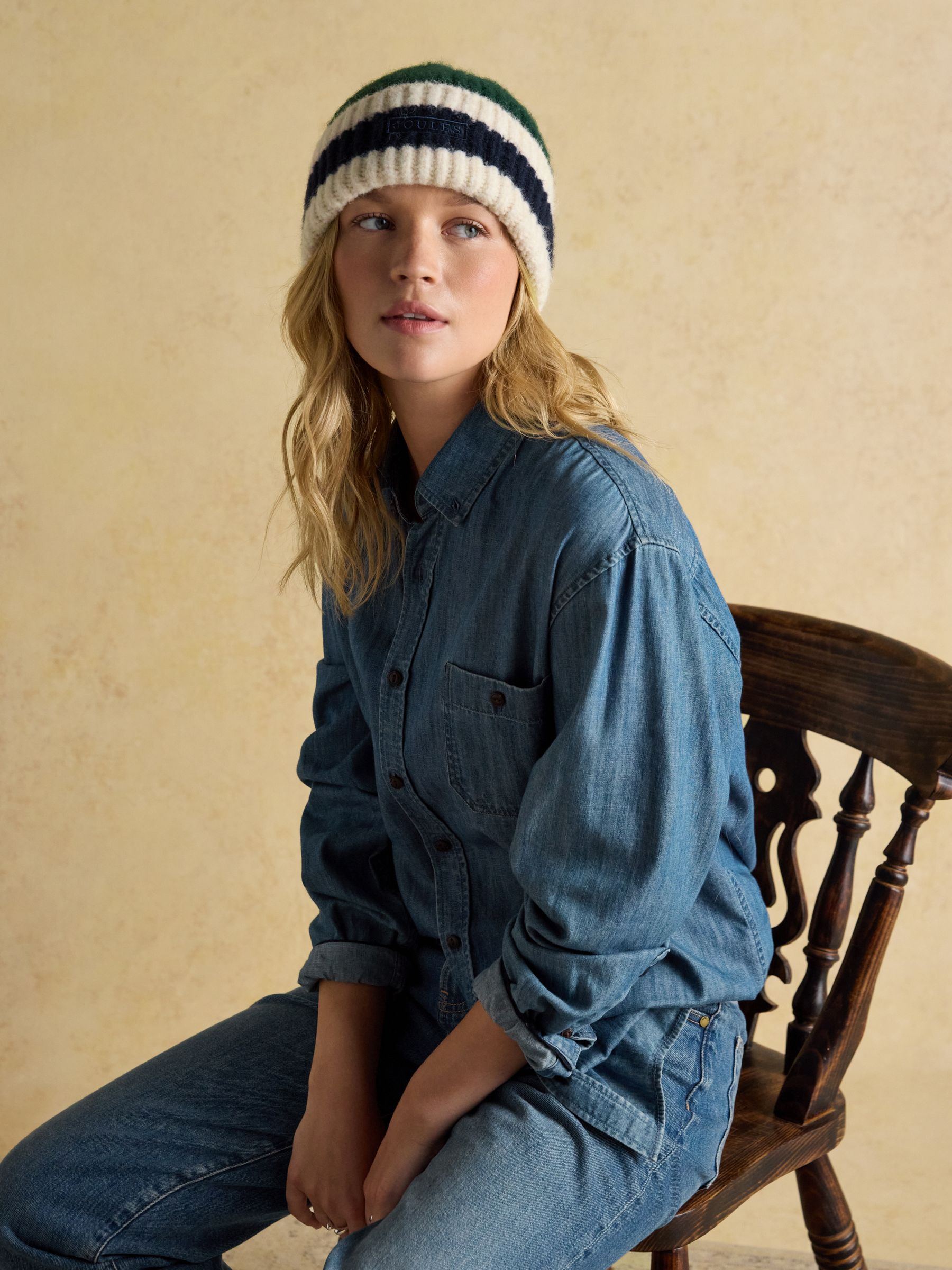 Popley Green Blue Stripe Beanie - Image 2 of 8