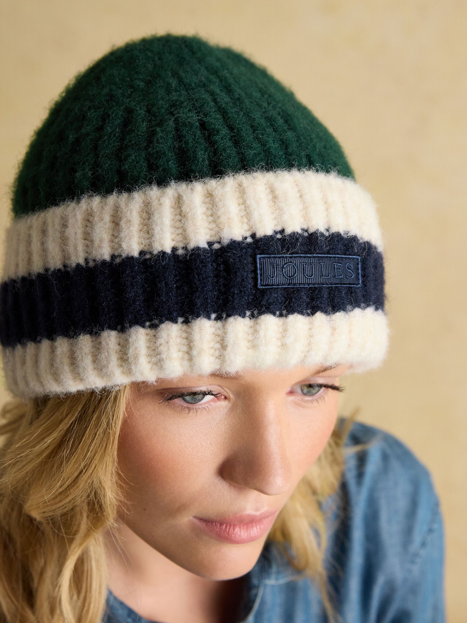 Popley Green Blue Stripe Beanie - Image 4 of 8