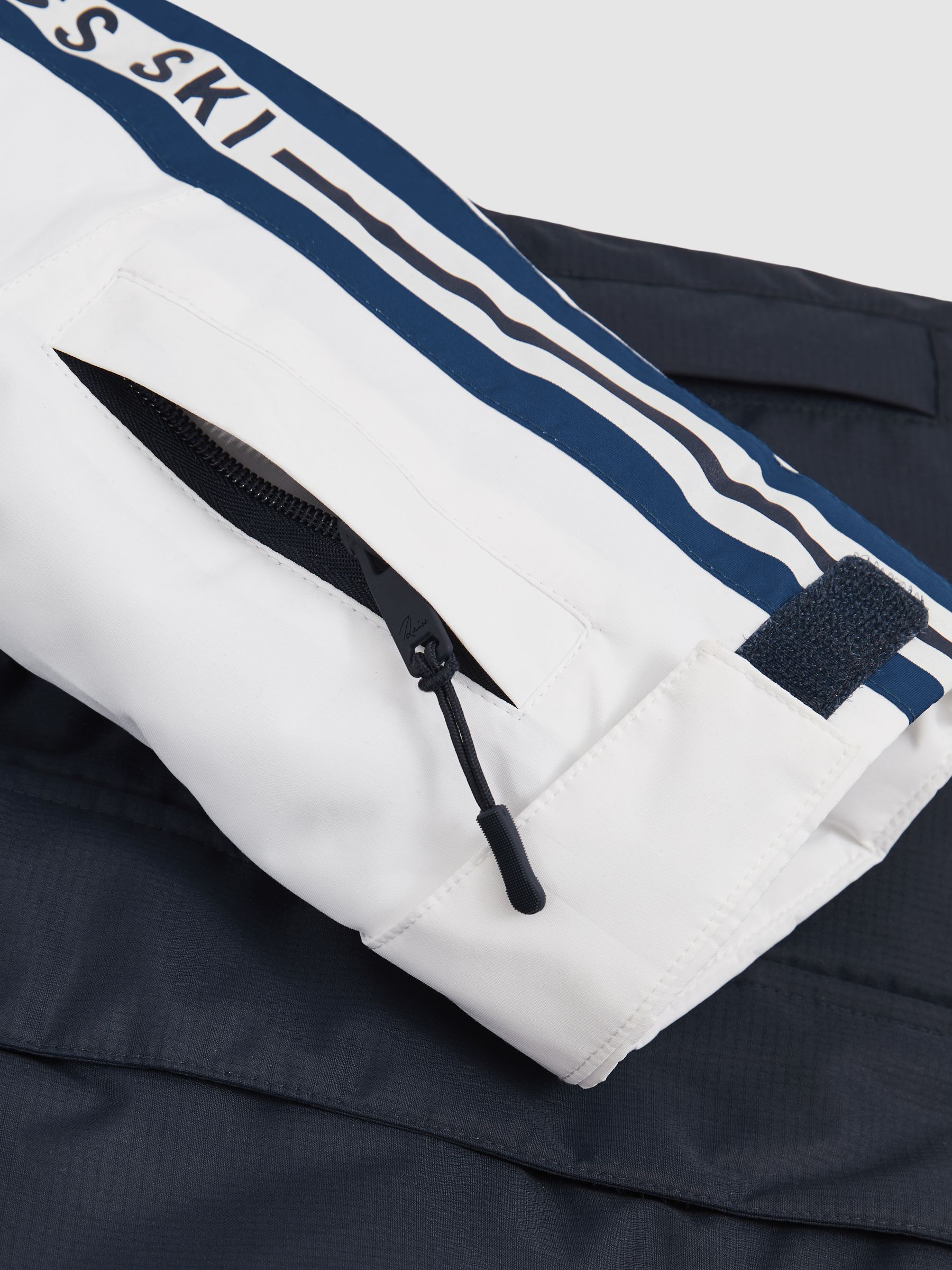 3-9 yrs Padded-Ripstop Ski Jacket in White/Navy/Blue - Image 4 of 4