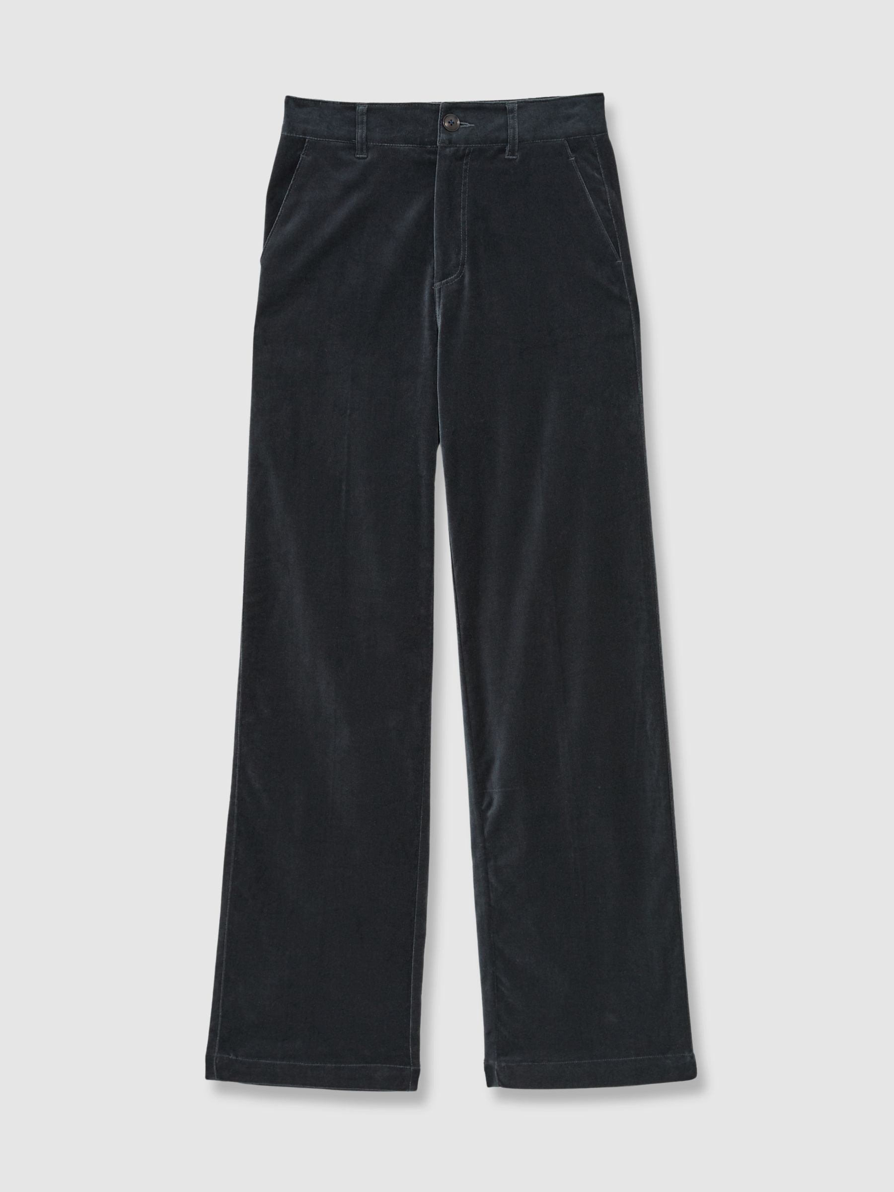 Paige Velvet Wide-Leg Trousers in Calico Blue - Image 2 of 6