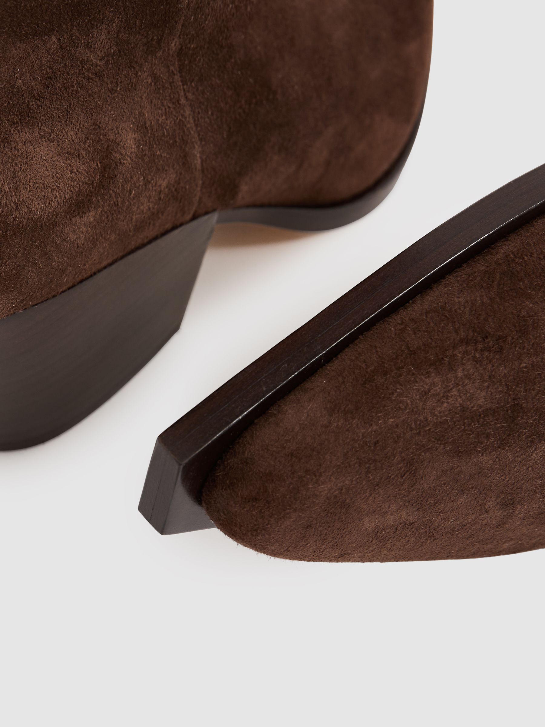 Suede Knee-High Boots in Chocolate - image 3