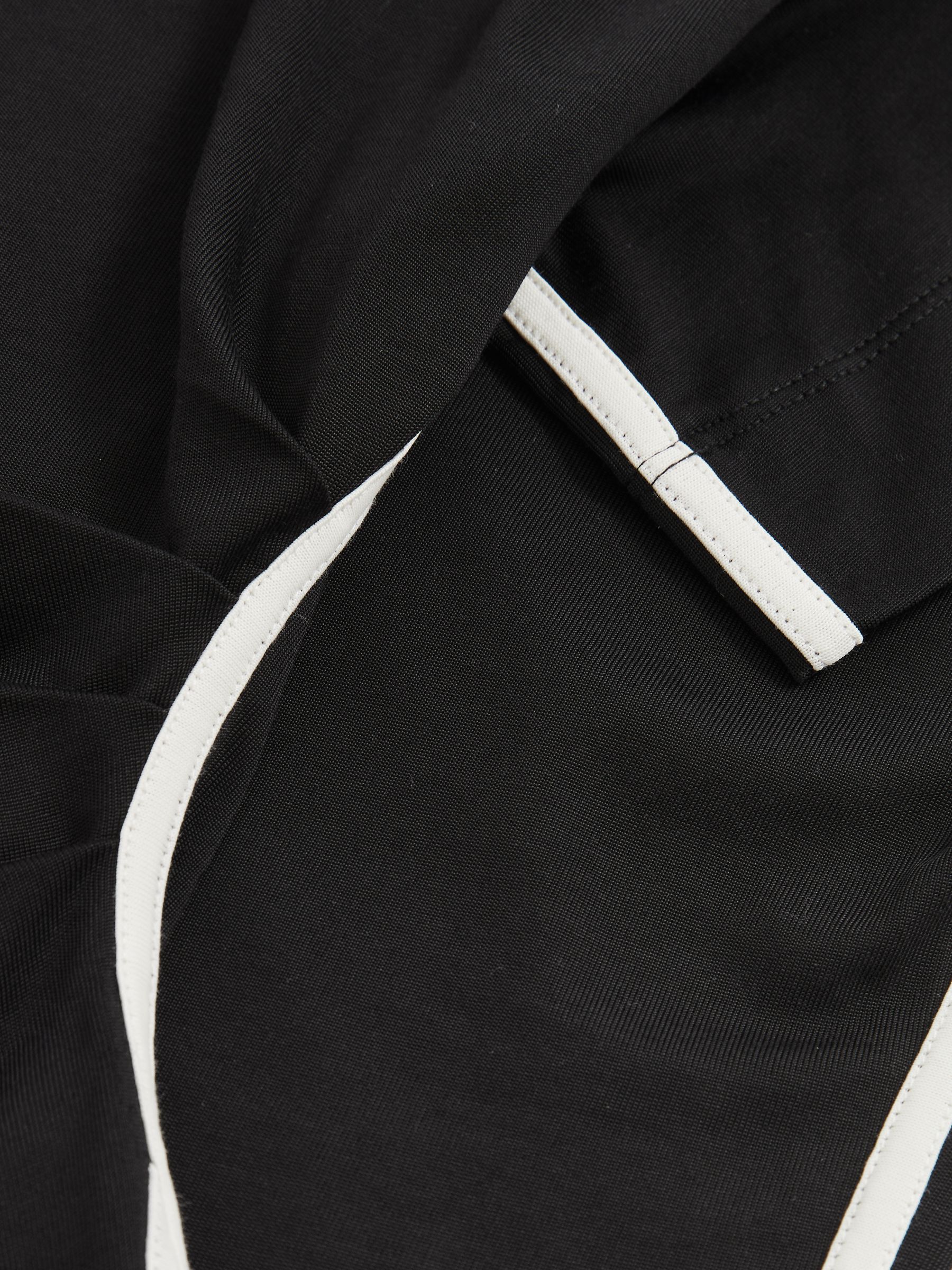 Draped Crew-Neck T-Shirt With Cotton in Cream/Black - Image 6 of 6
