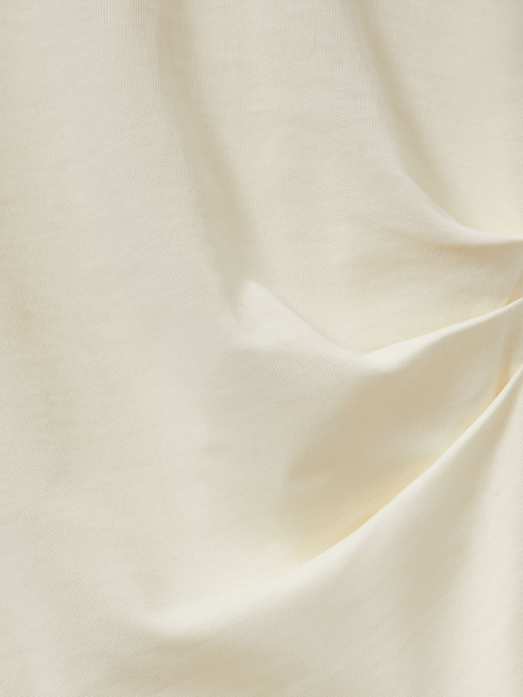 Draped Crew-Neck T-Shirt With Cotton in Ivory - Image 6 of 6