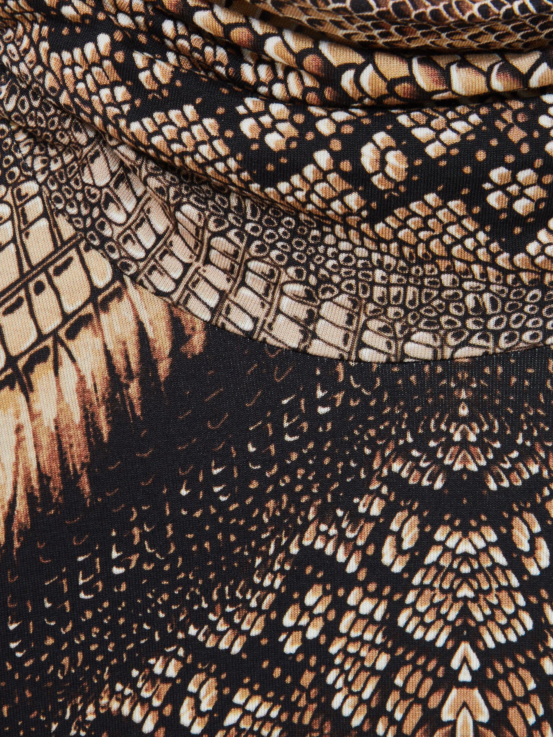 Snake-Print Roll-Neck Top in Brown - Image 5 of 6