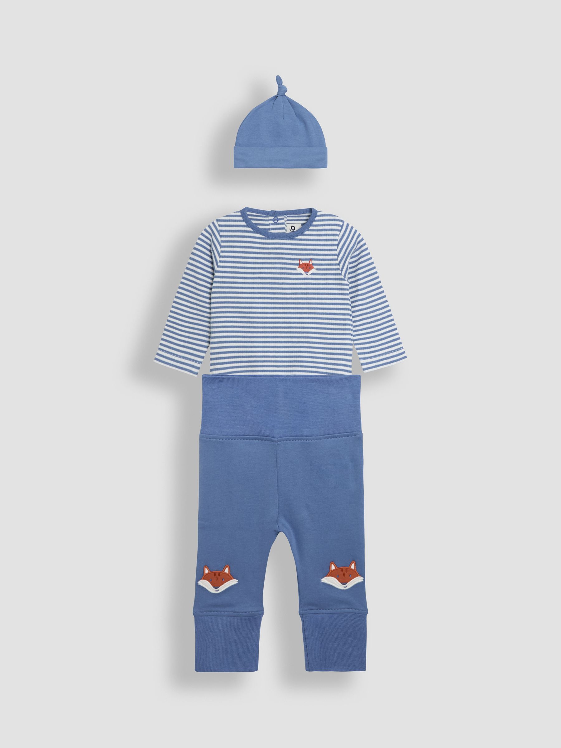 Denim Cotton 3-Piece Body 100% Cotton Trousers and Hat Set - Image 1 of 8