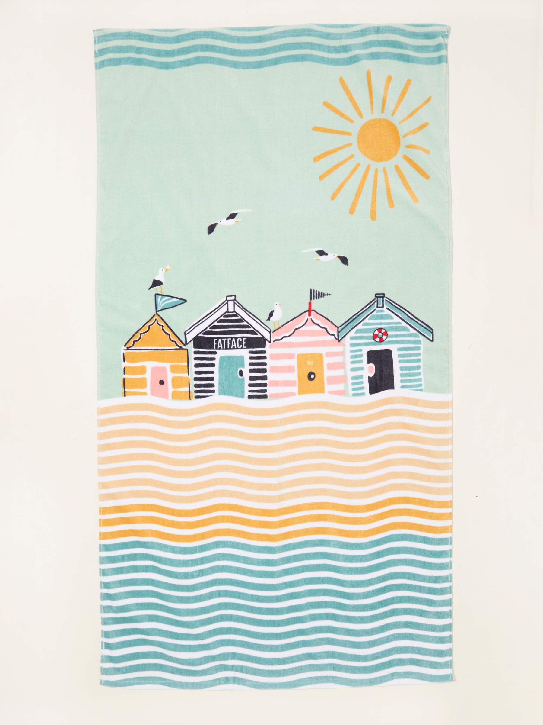 Green Beach Hut Beach Towel - Image 1 of 2