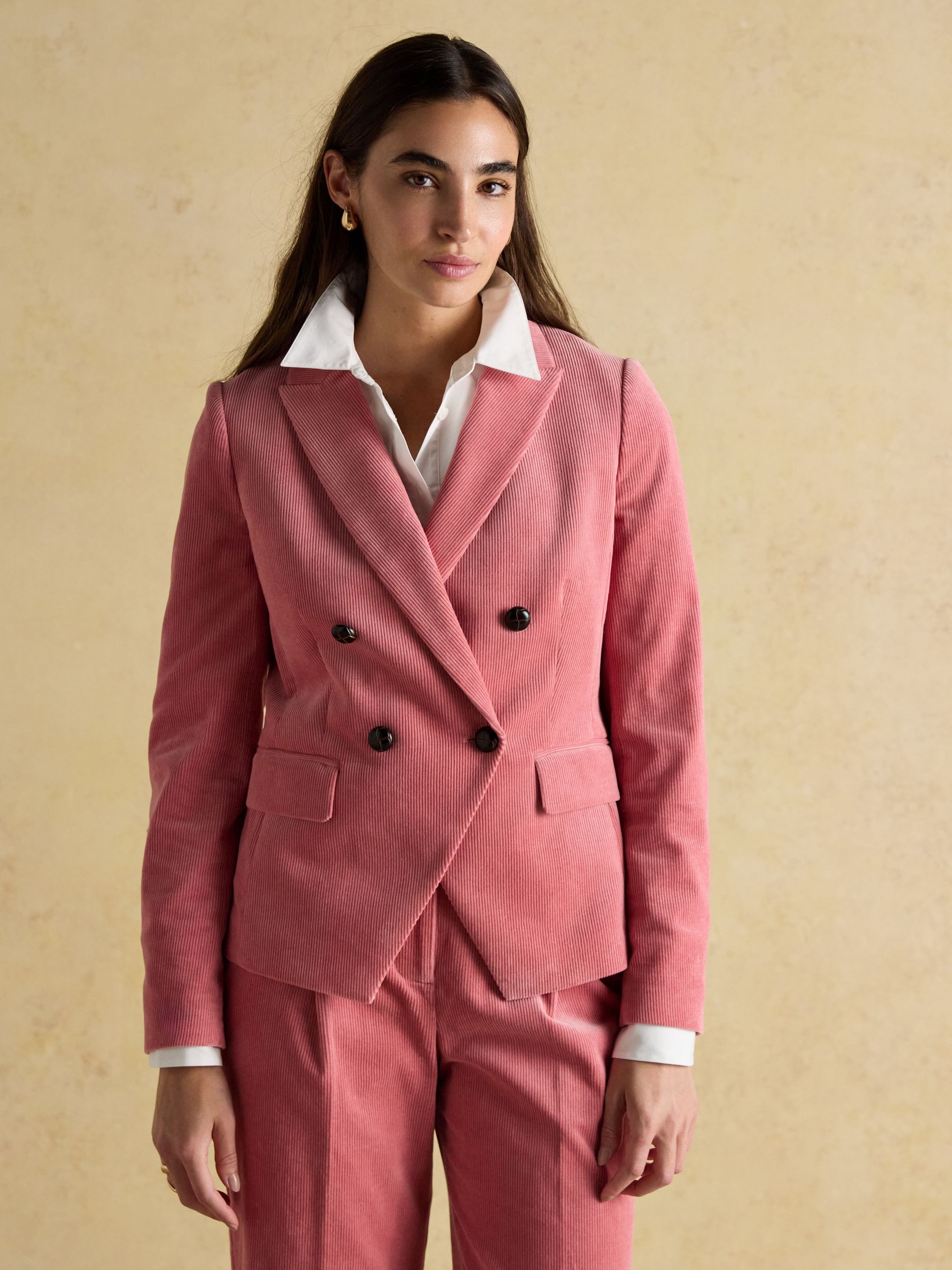 Fernhill Pink Corduroy Double Breasted Blazer - Image 1 of 11