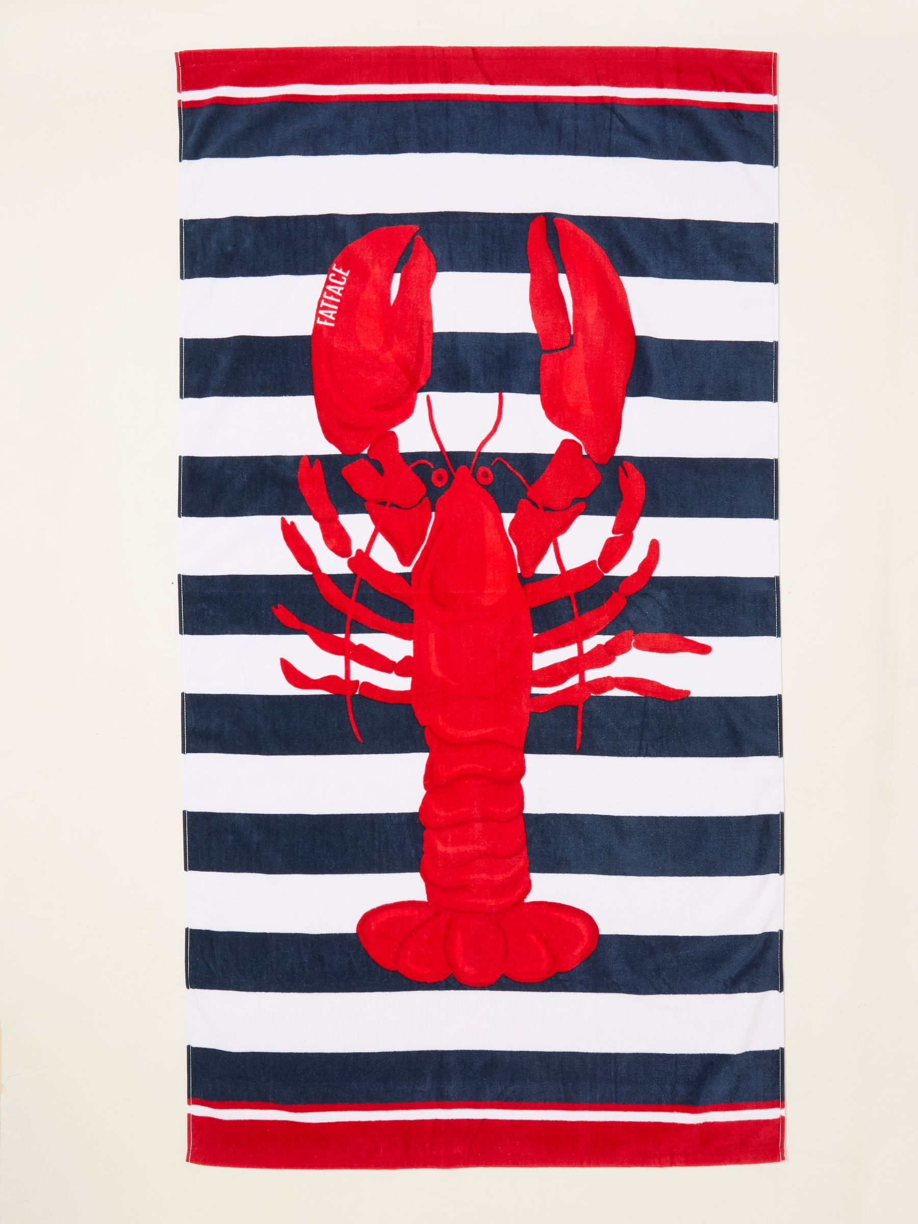 Navy Lobster Printed Beach Towel - Image 1 of 2