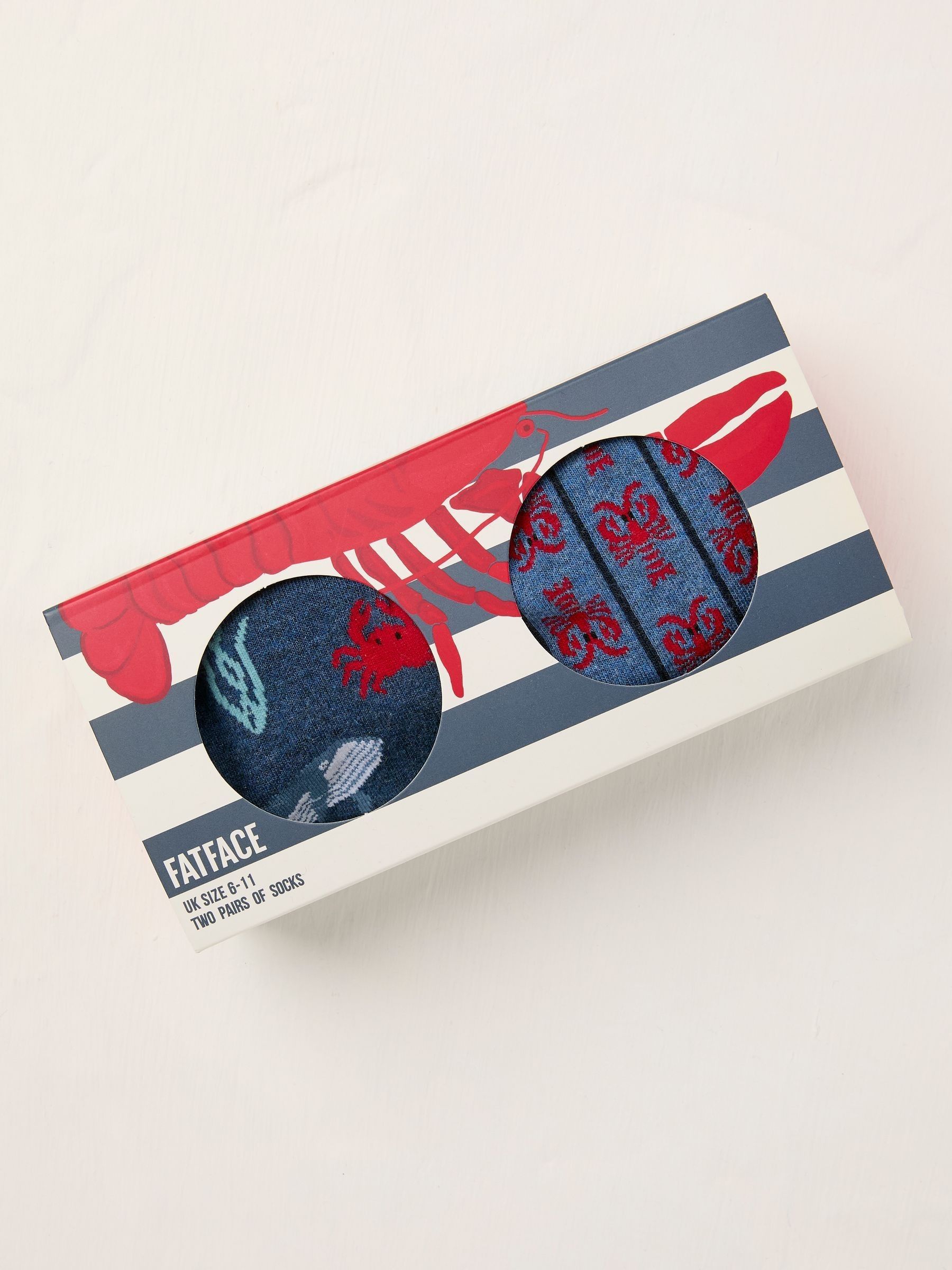 Navy Lobster Socks 2 Pack - Image 2 of 2