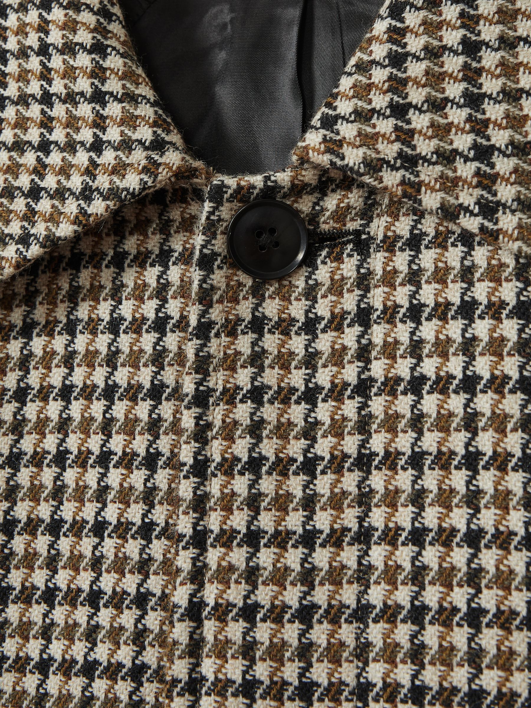 Atelier Wool Houndstooth-Check Raglan Overcoat in Brown - Image 6 of 6