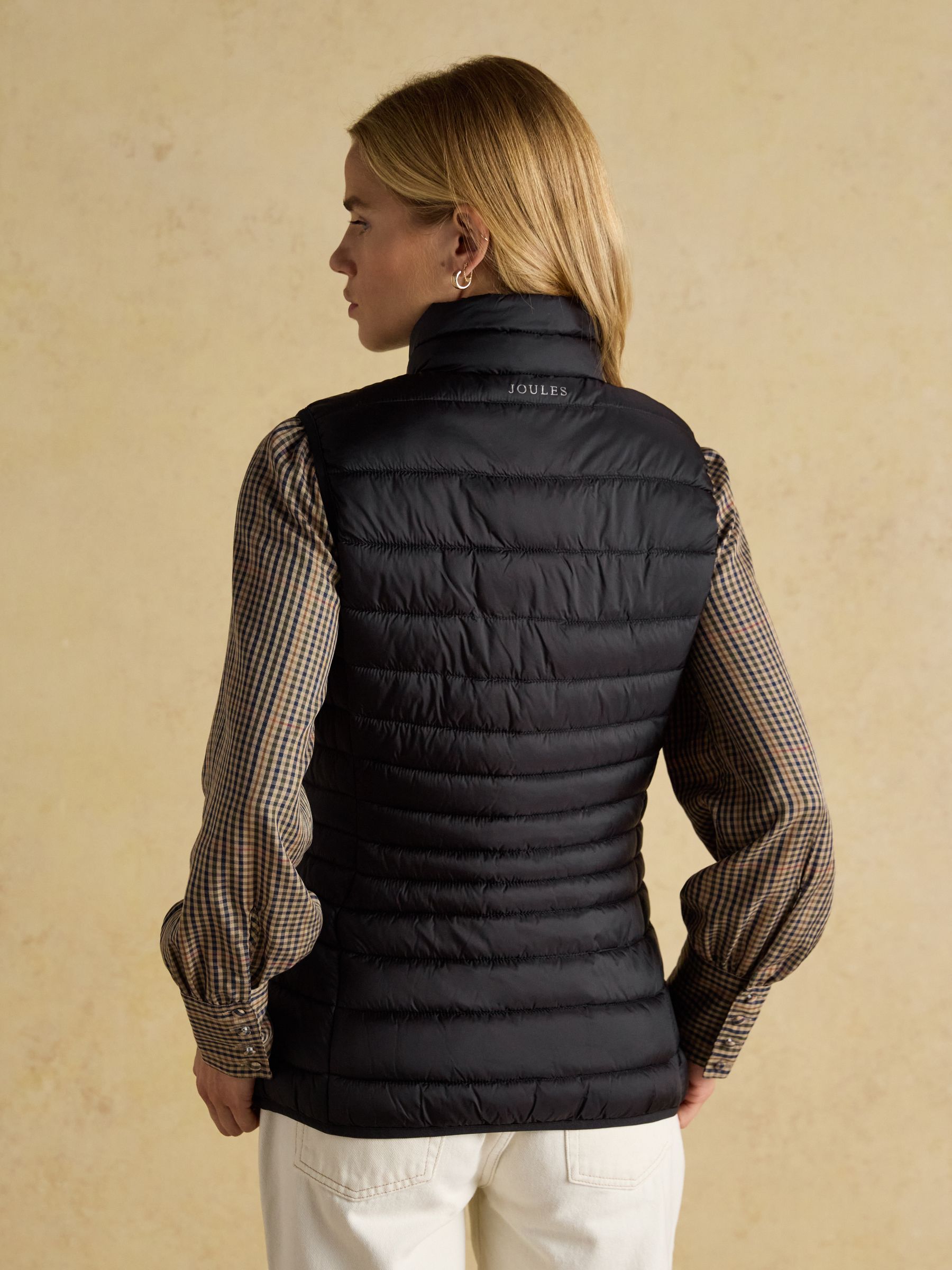 Kenley Black Showerproof Padded Gilet | Joules