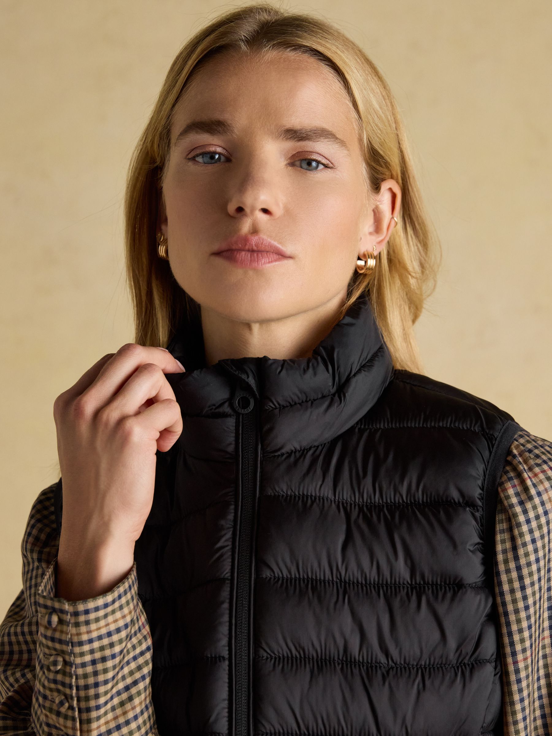 Kenley Black Showerproof Padded Gilet | Joules