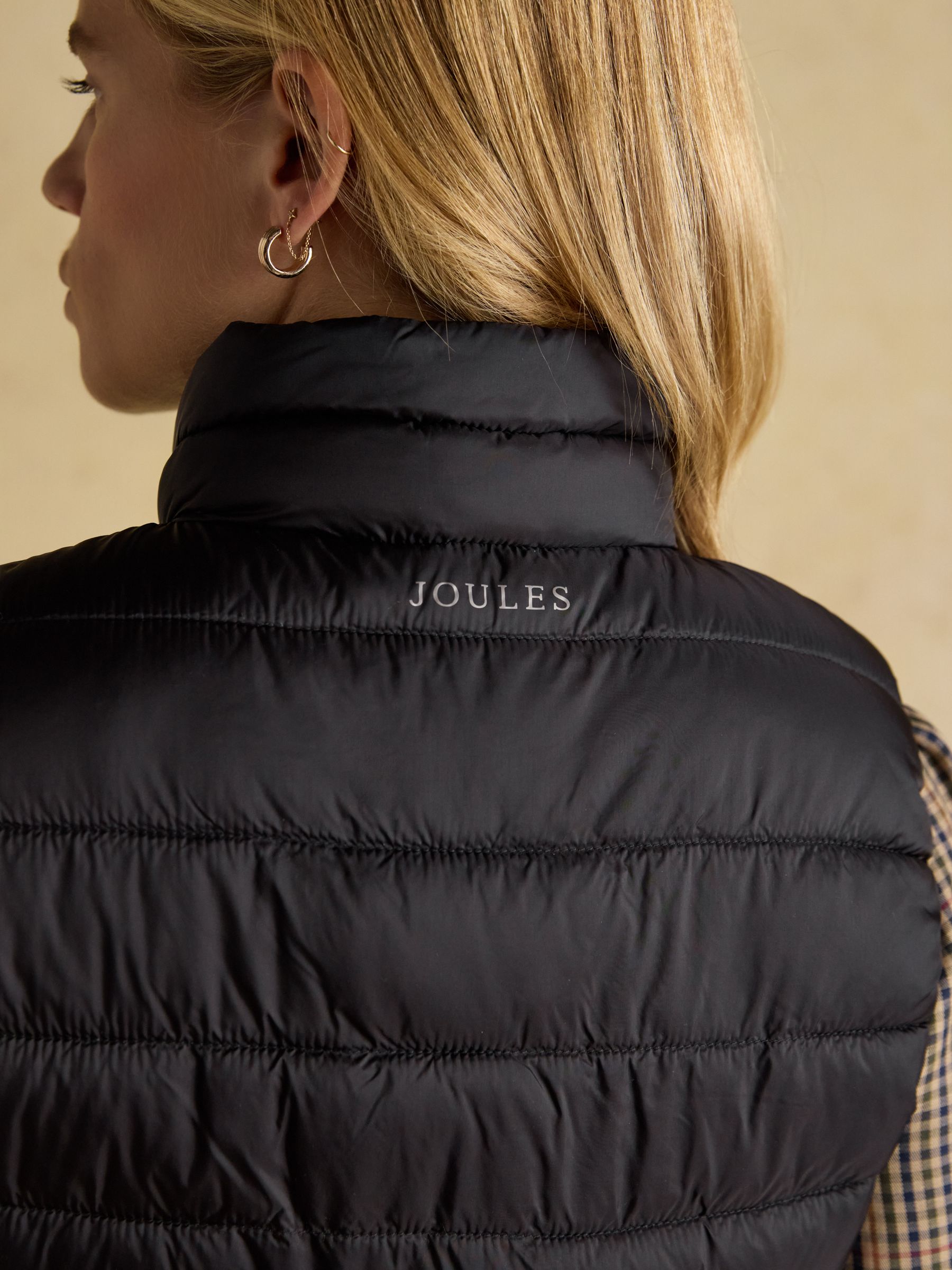 Kenley Black Showerproof Padded Gilet | Joules