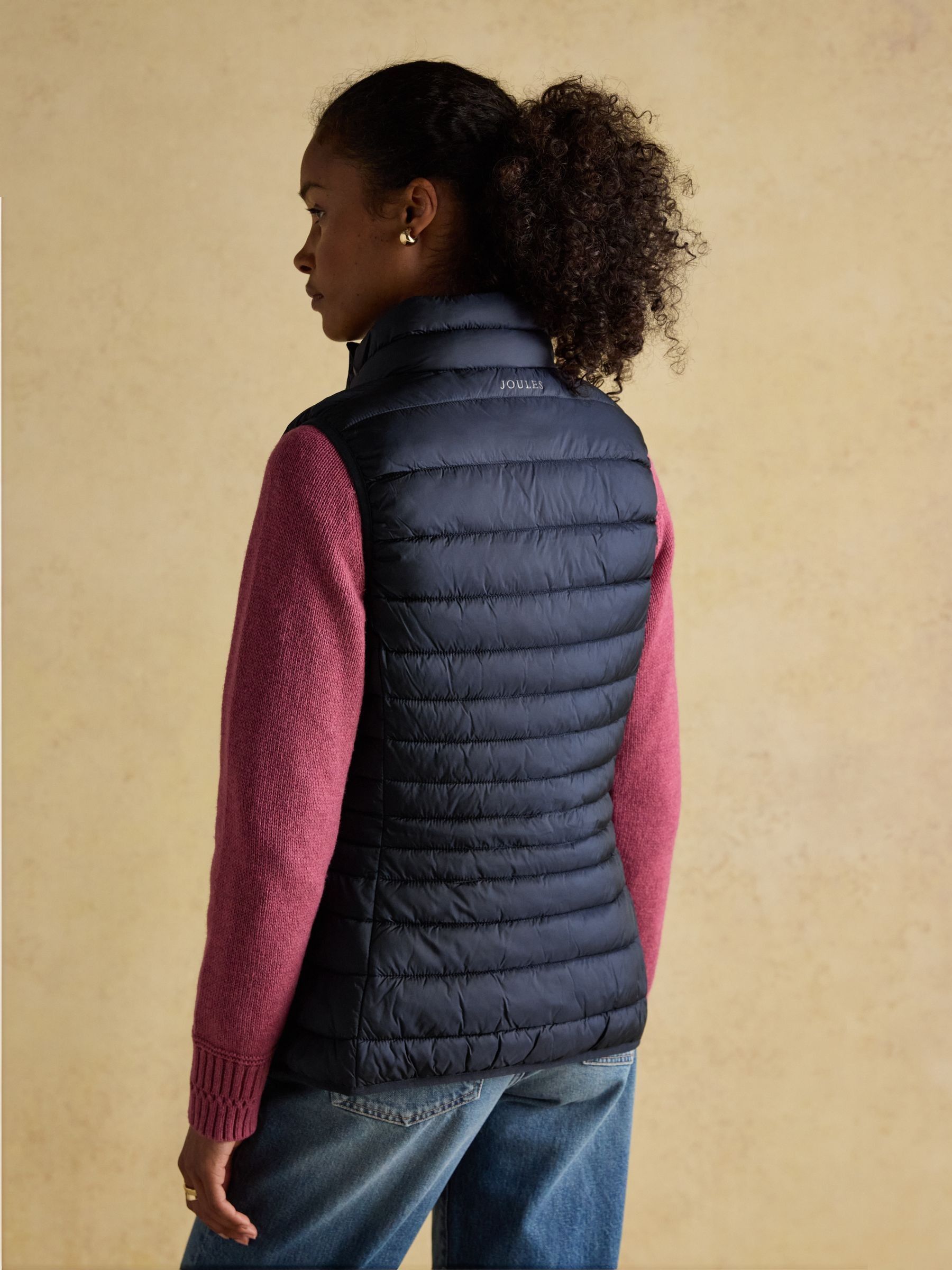 Kenley Navy Showerproof Padded Gilet | Joules