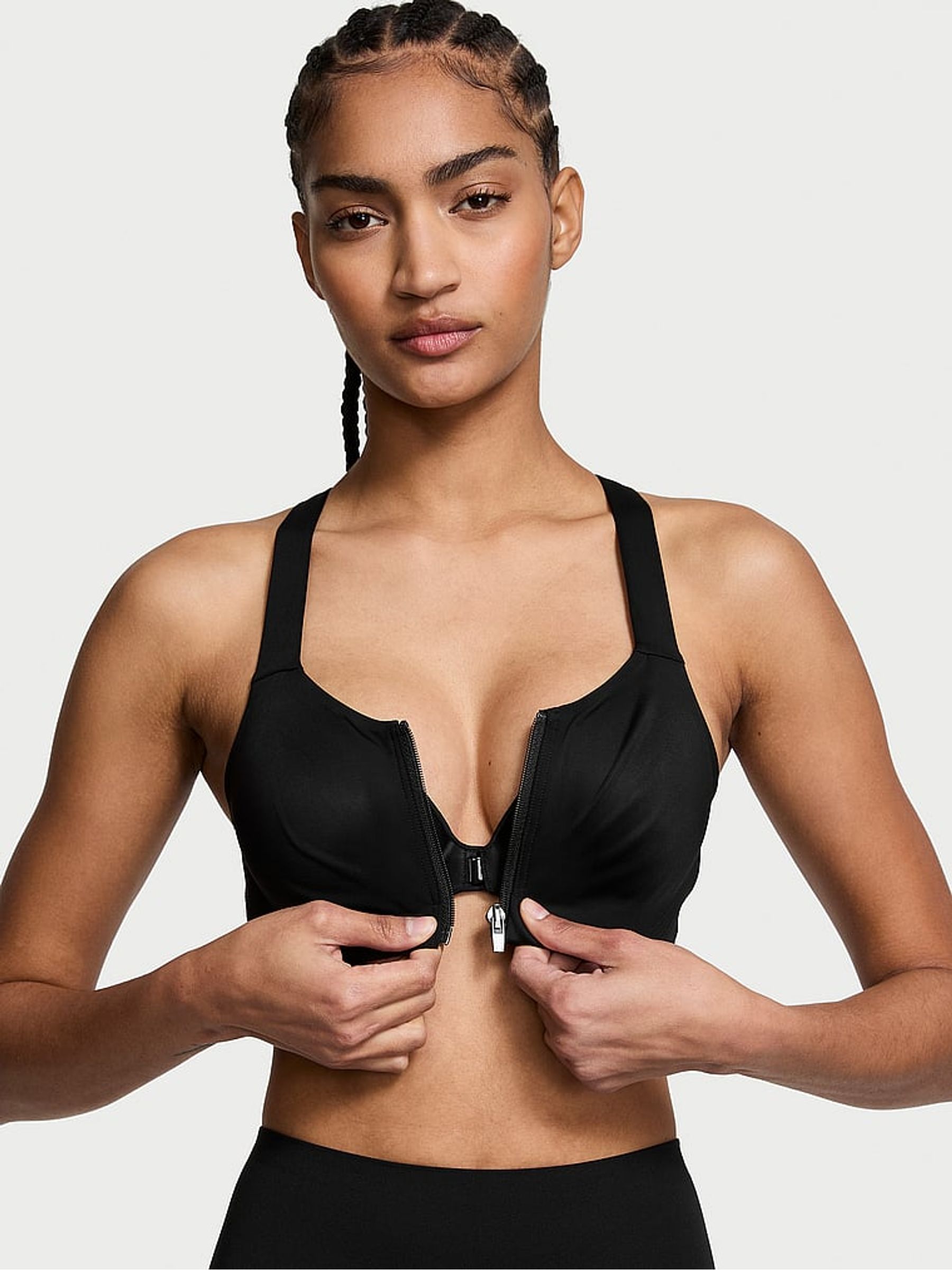 Black Front Close High Support Sports Bra - Image 1 of 3