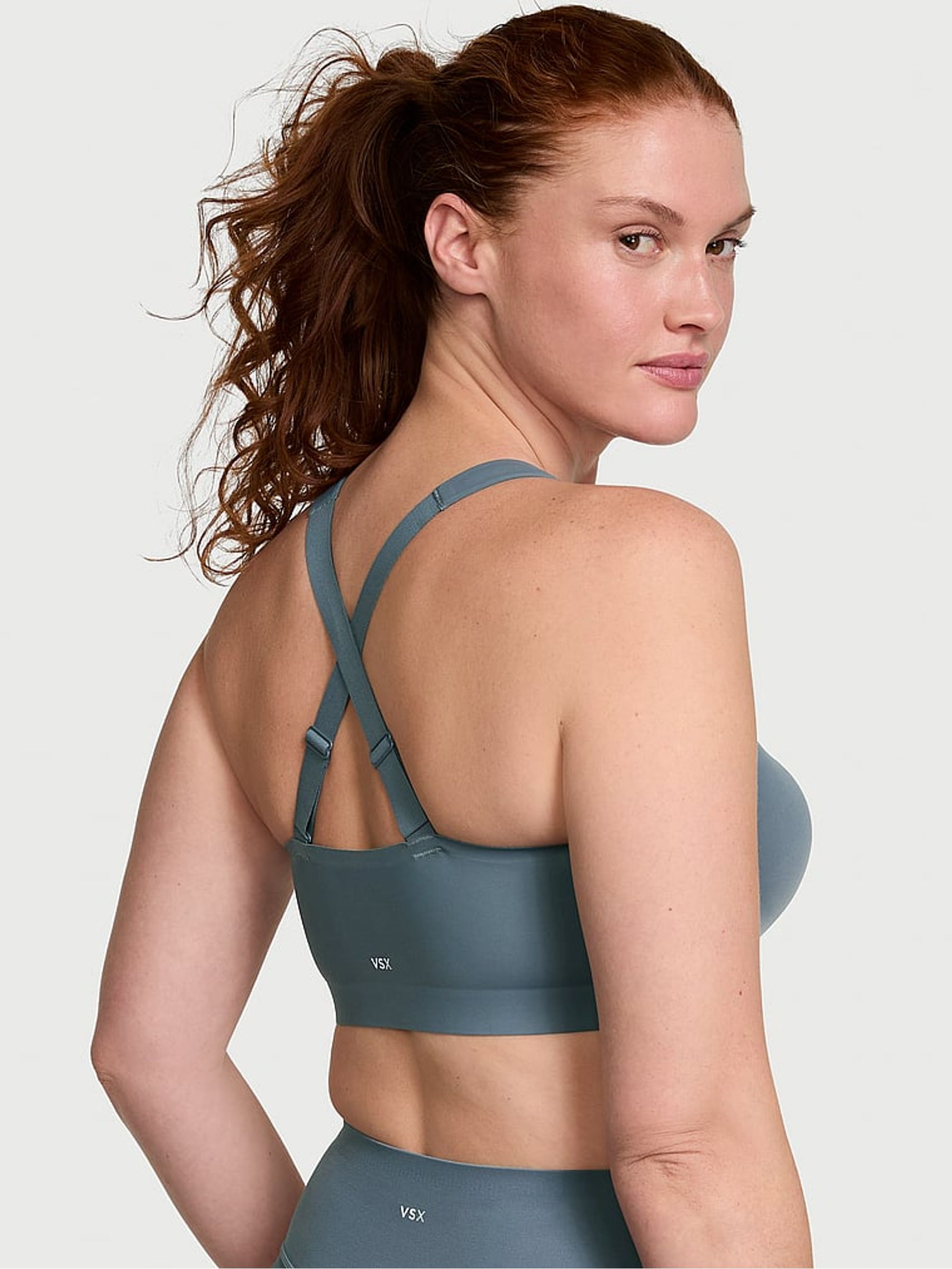 Dark Steel Blue Front Close High Support Sports Bra - Image 2 of 3
