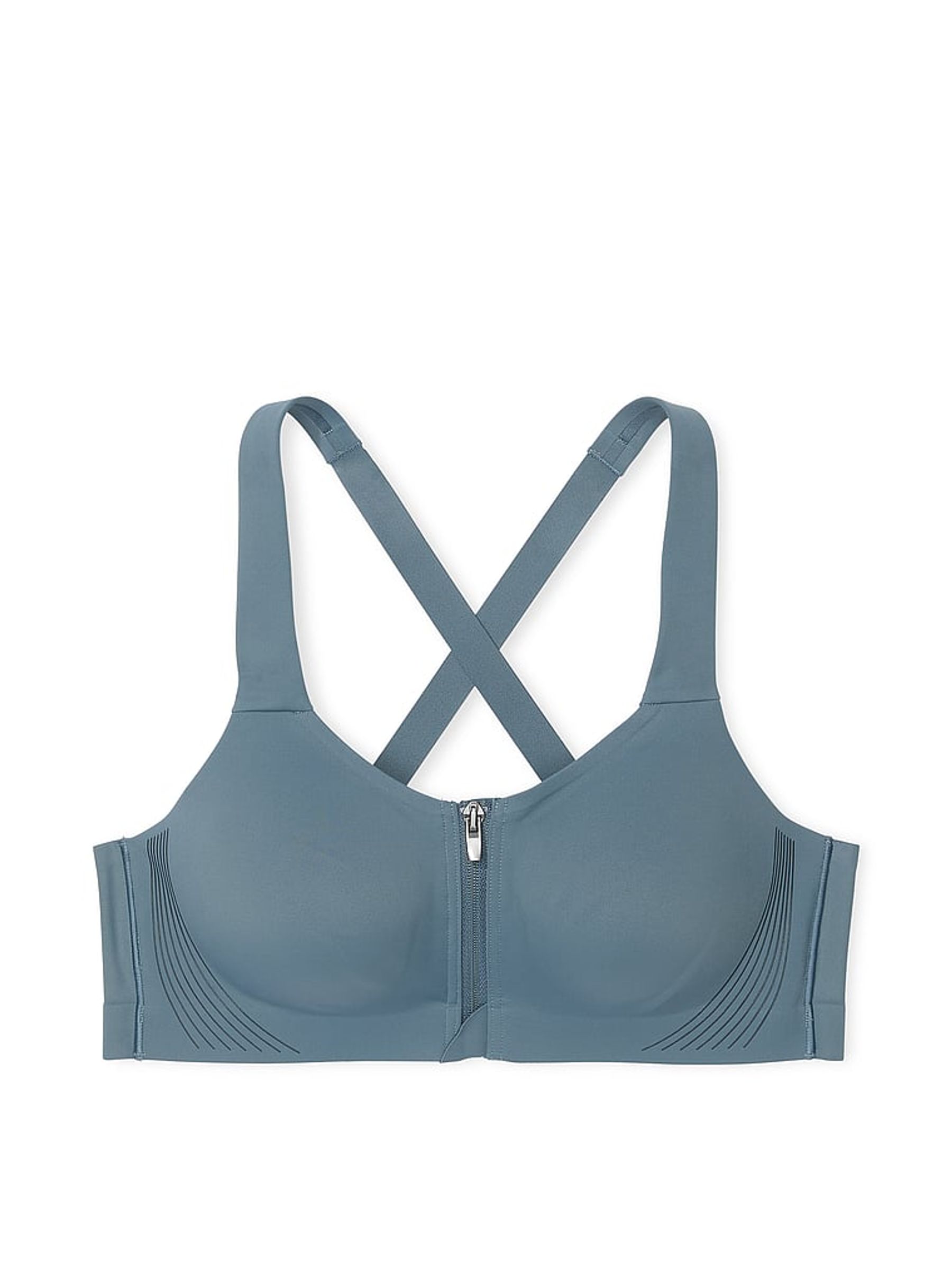 Dark Steel Blue Front Close High Support Sports Bra - Image 3 of 3