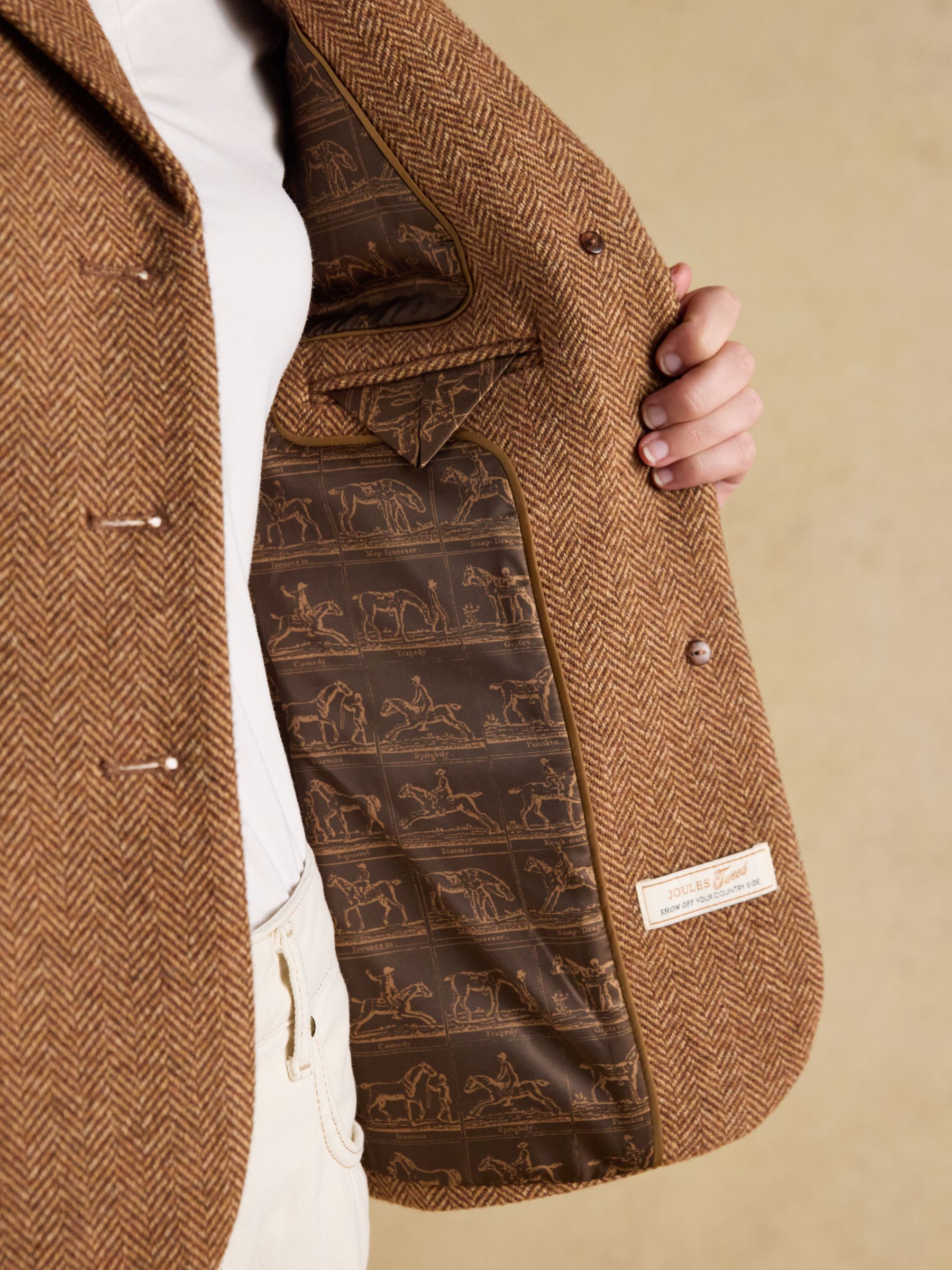 Canterly Brown Herringbone Tweed Hacking Jacket - Image 13 of 15