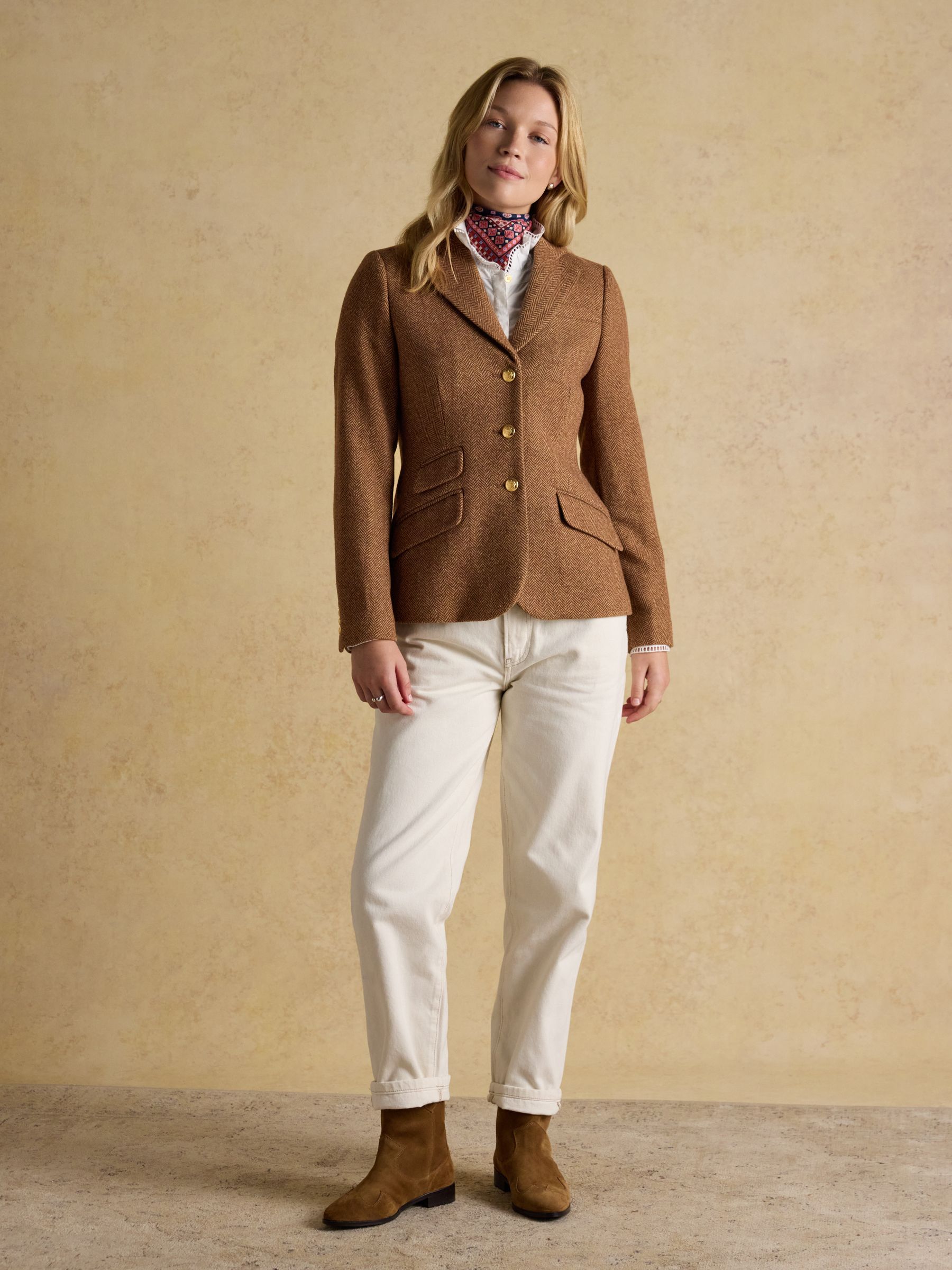 Canterly Brown Herringbone Tweed Hacking Jacket - Image 5 of 15