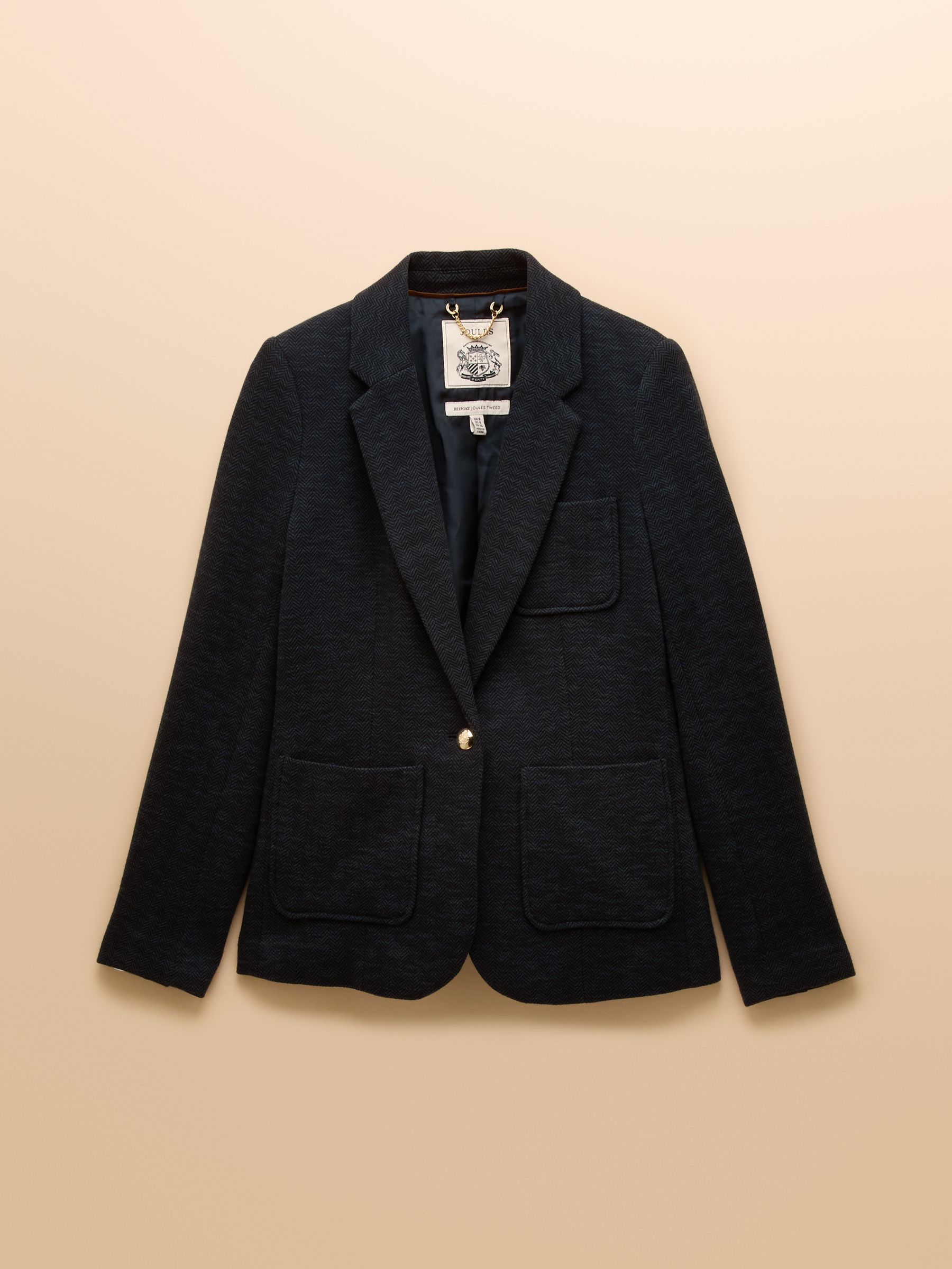Albury Navy Herringbone Jersey Tweed Blazer - Image 11 of 11