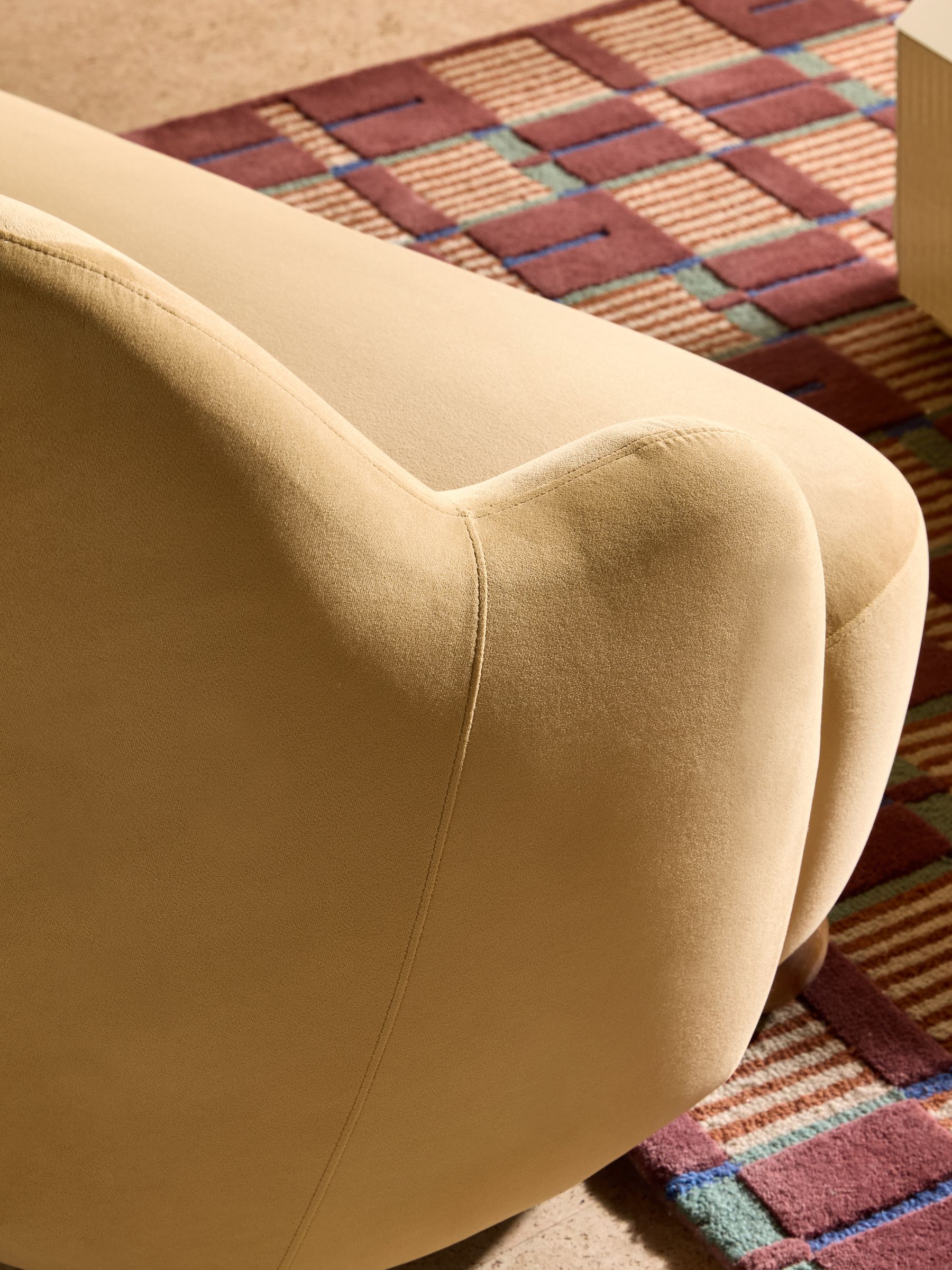 Ellio 2 Seater Sofa in Soft Caramel Brown Velvet - Image 3 of 6