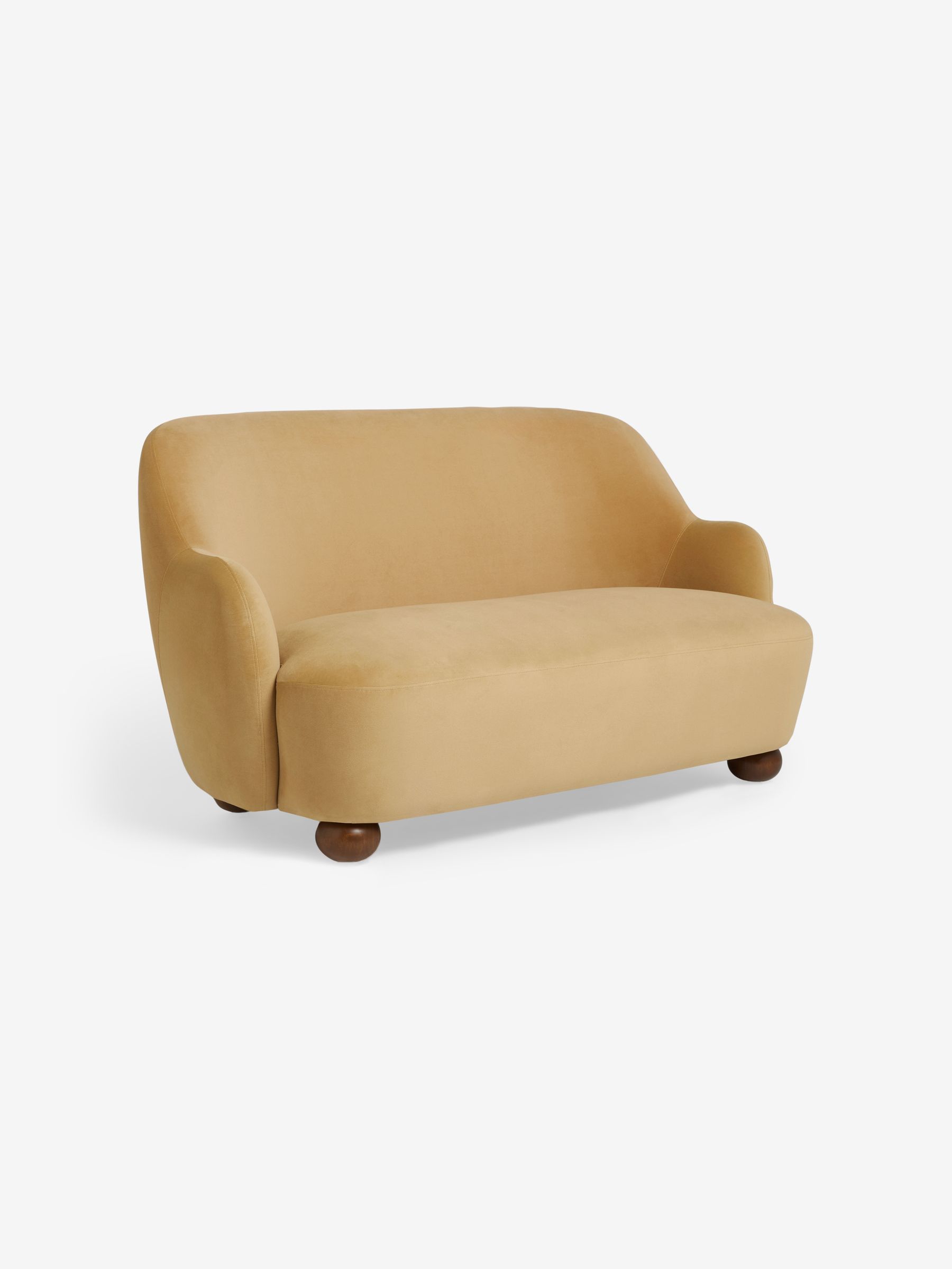 Ellio 2 Seater Sofa in Soft Caramel Brown Velvet - Image 5 of 6