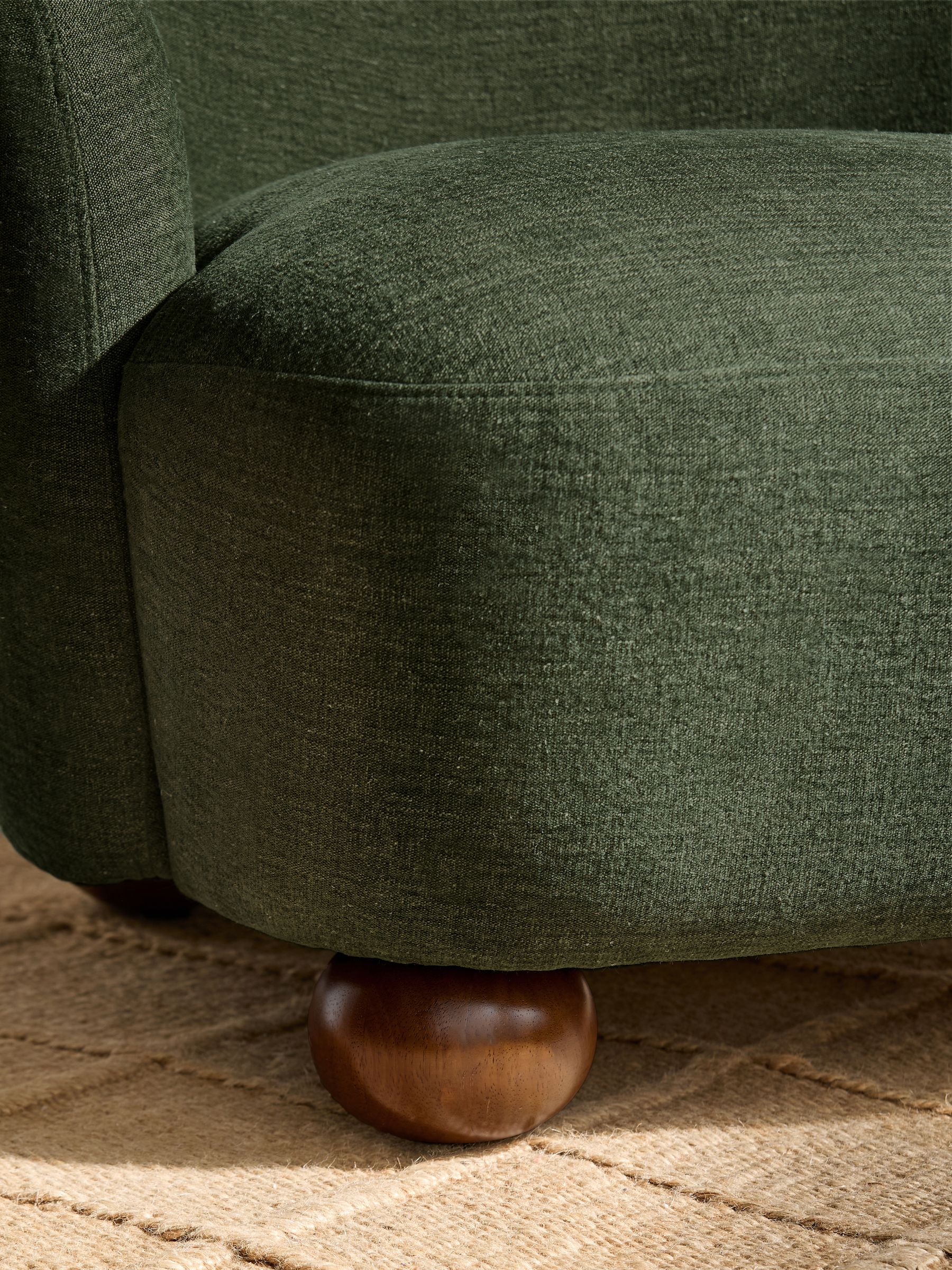 Ellio Accent Chair in Green Soft Textured Weave - Image 3 of 6