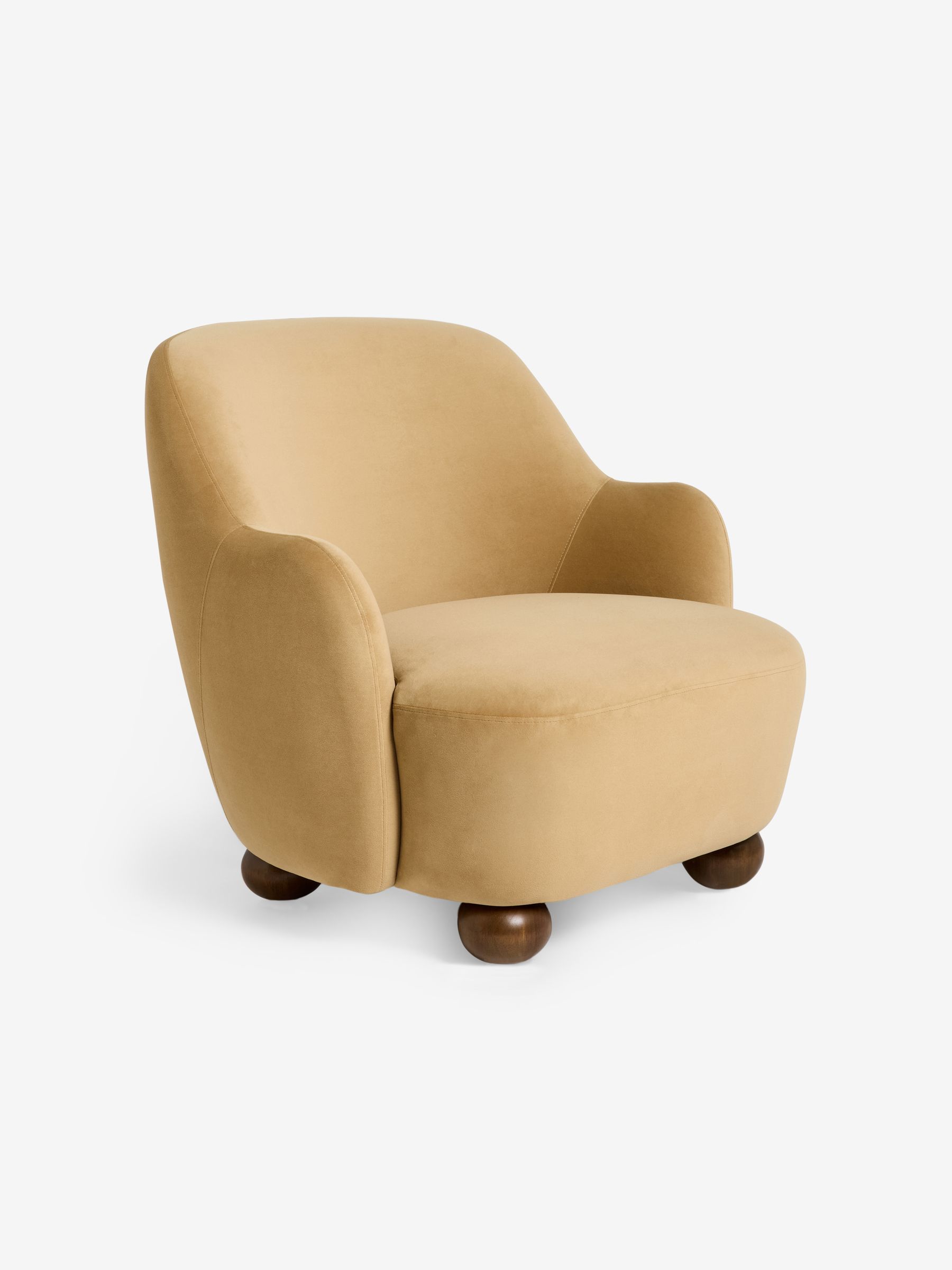 Ellio Accent Chair in Soft Caramel Brown Velvet - Image 6 of 6