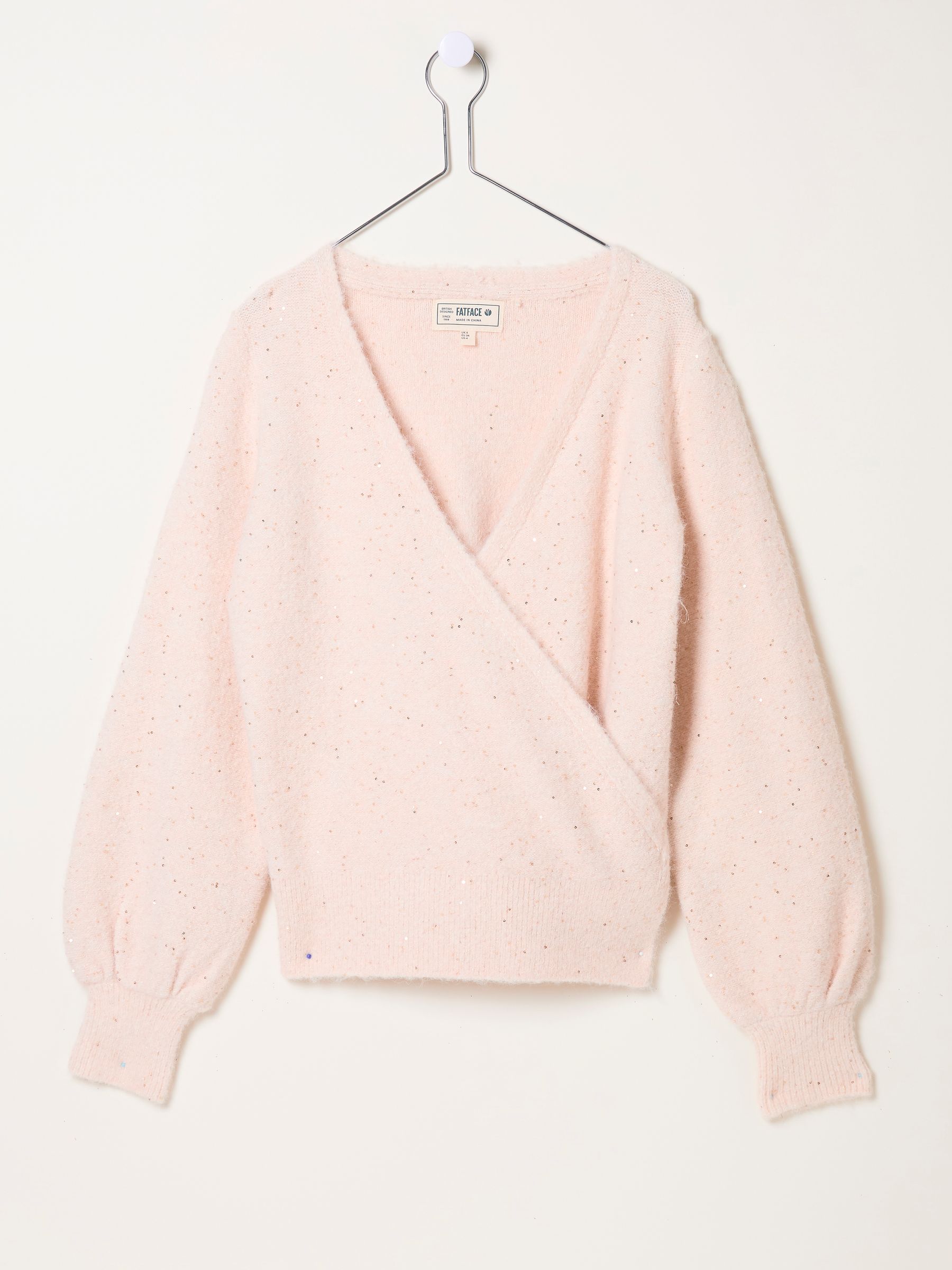Bonnie Pale Pink Sparkle Wrap Cardigan - Image 4 of 4