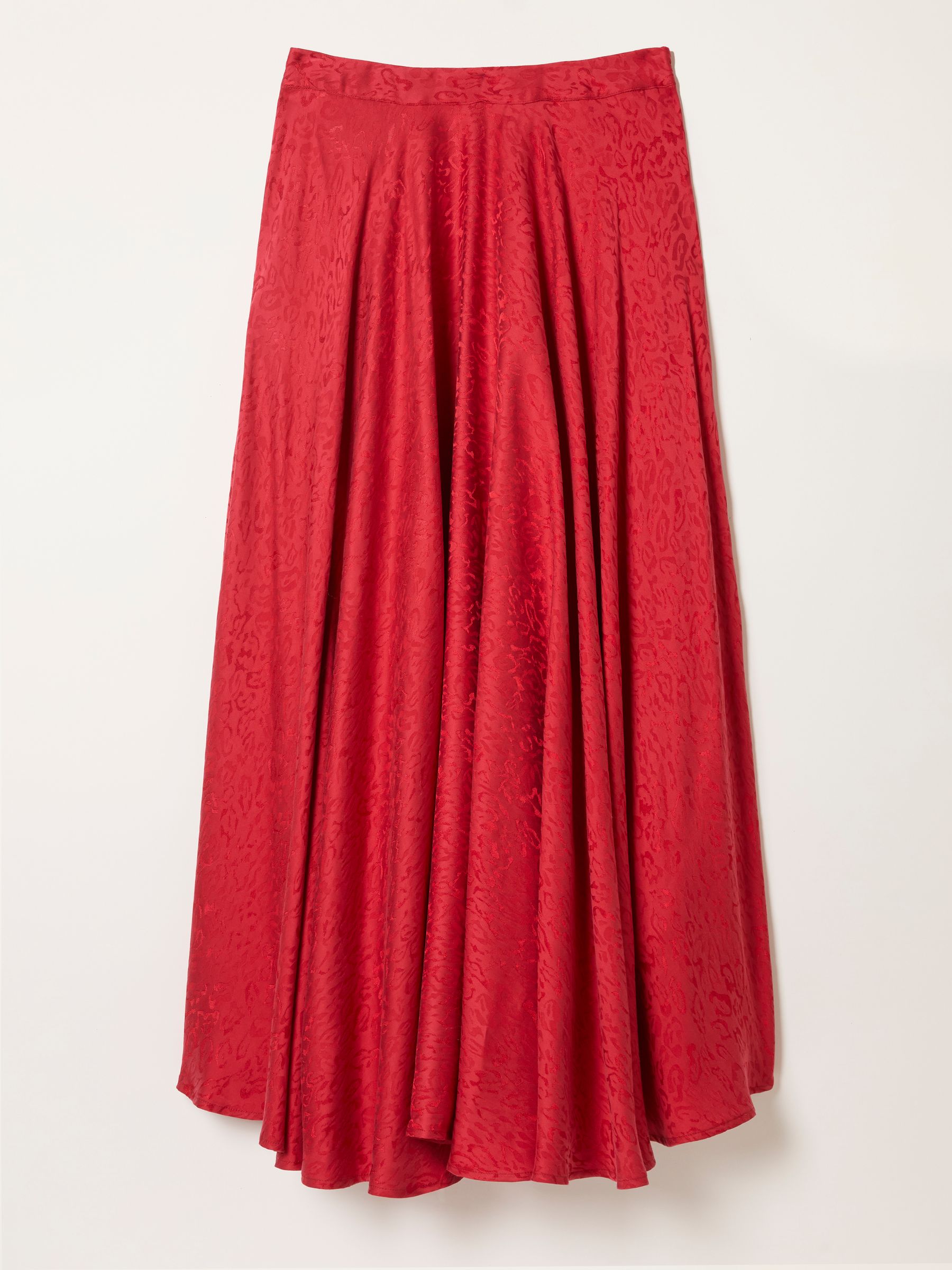 Malia Red Jacquard Midi Skirt - Image 4 of 5