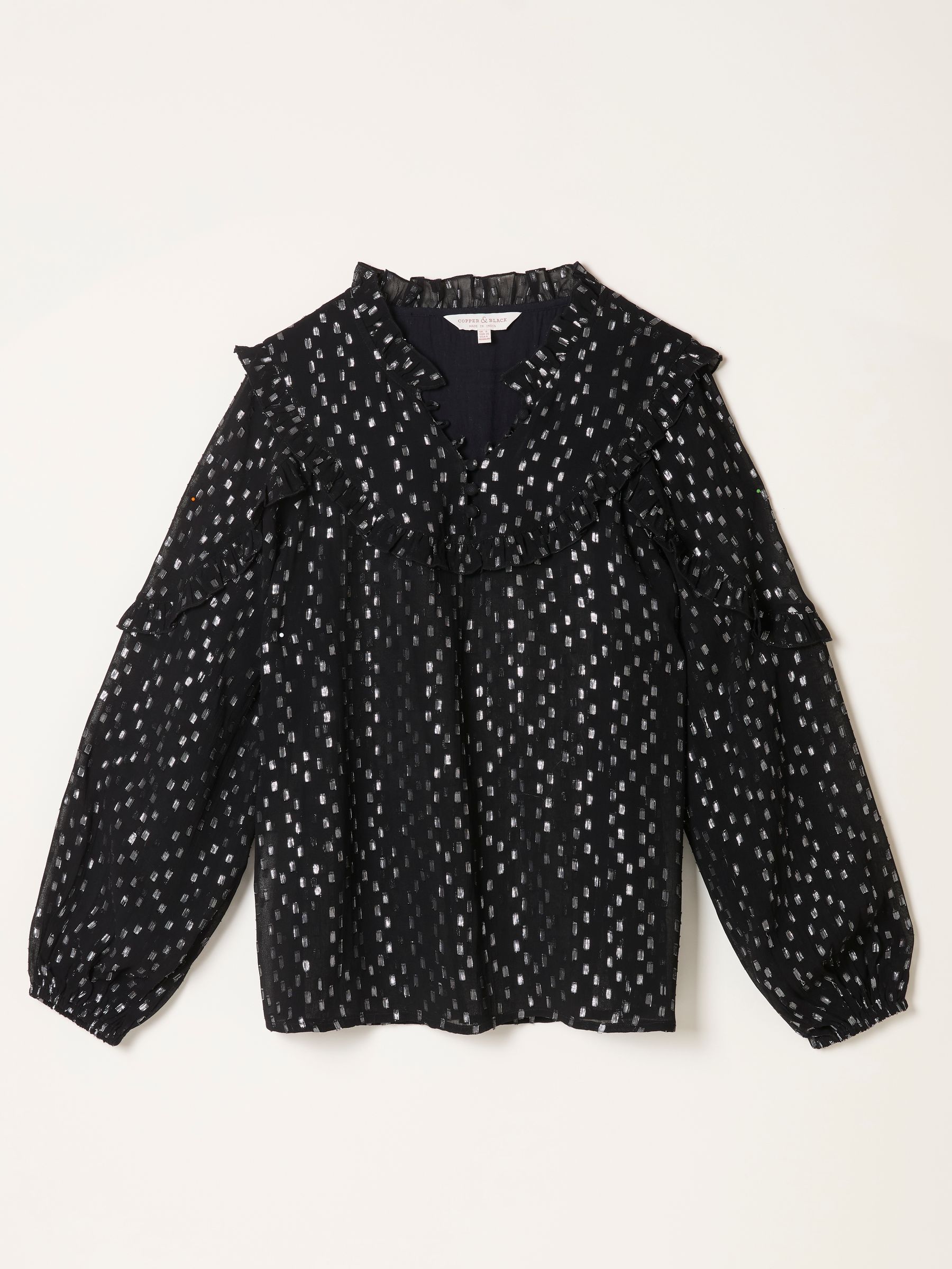 Olie Black Metallic Blouse - Image 5 of 6
