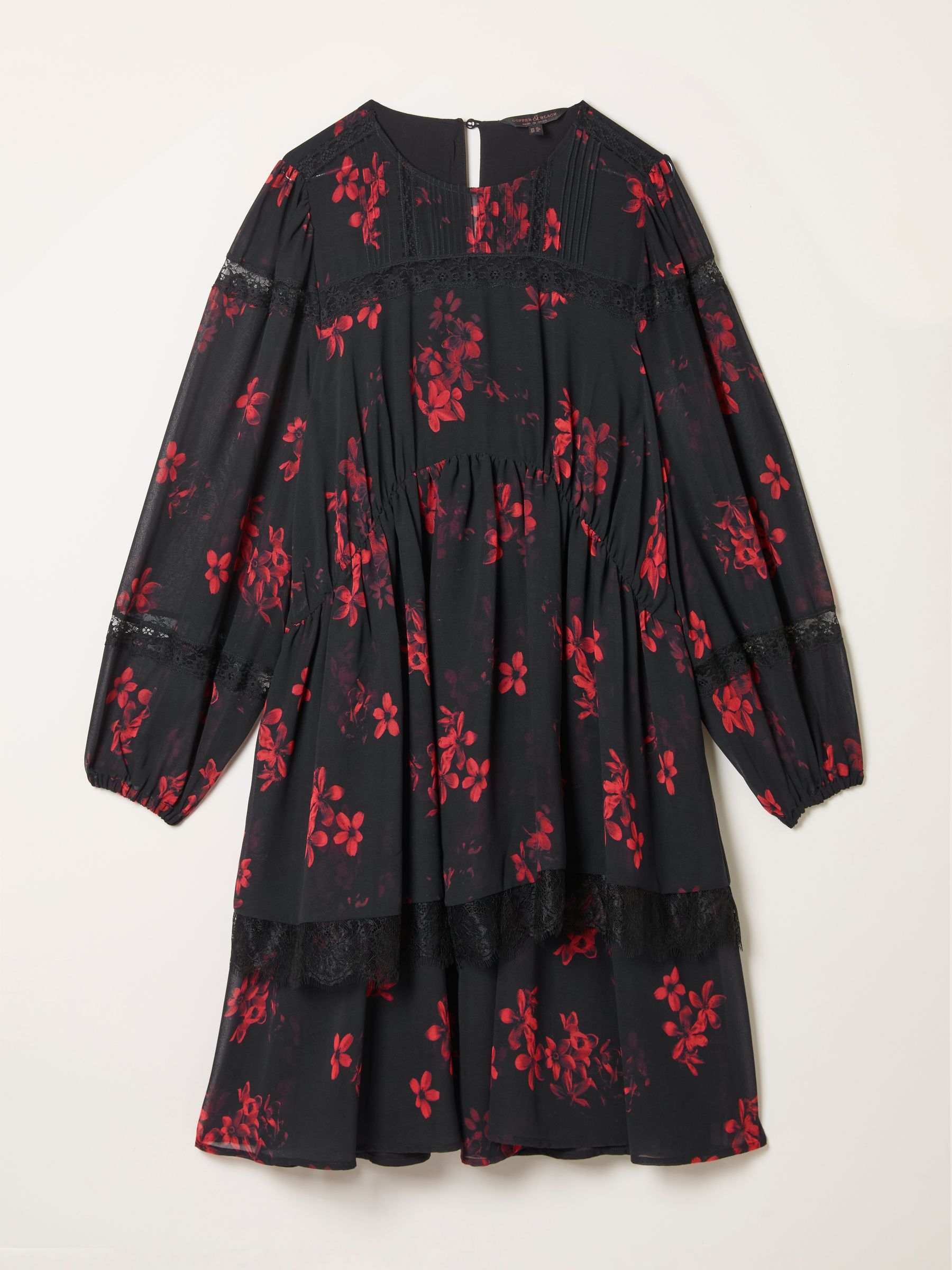 Romy Black Floral Regular Dress - Image 5 of 5
