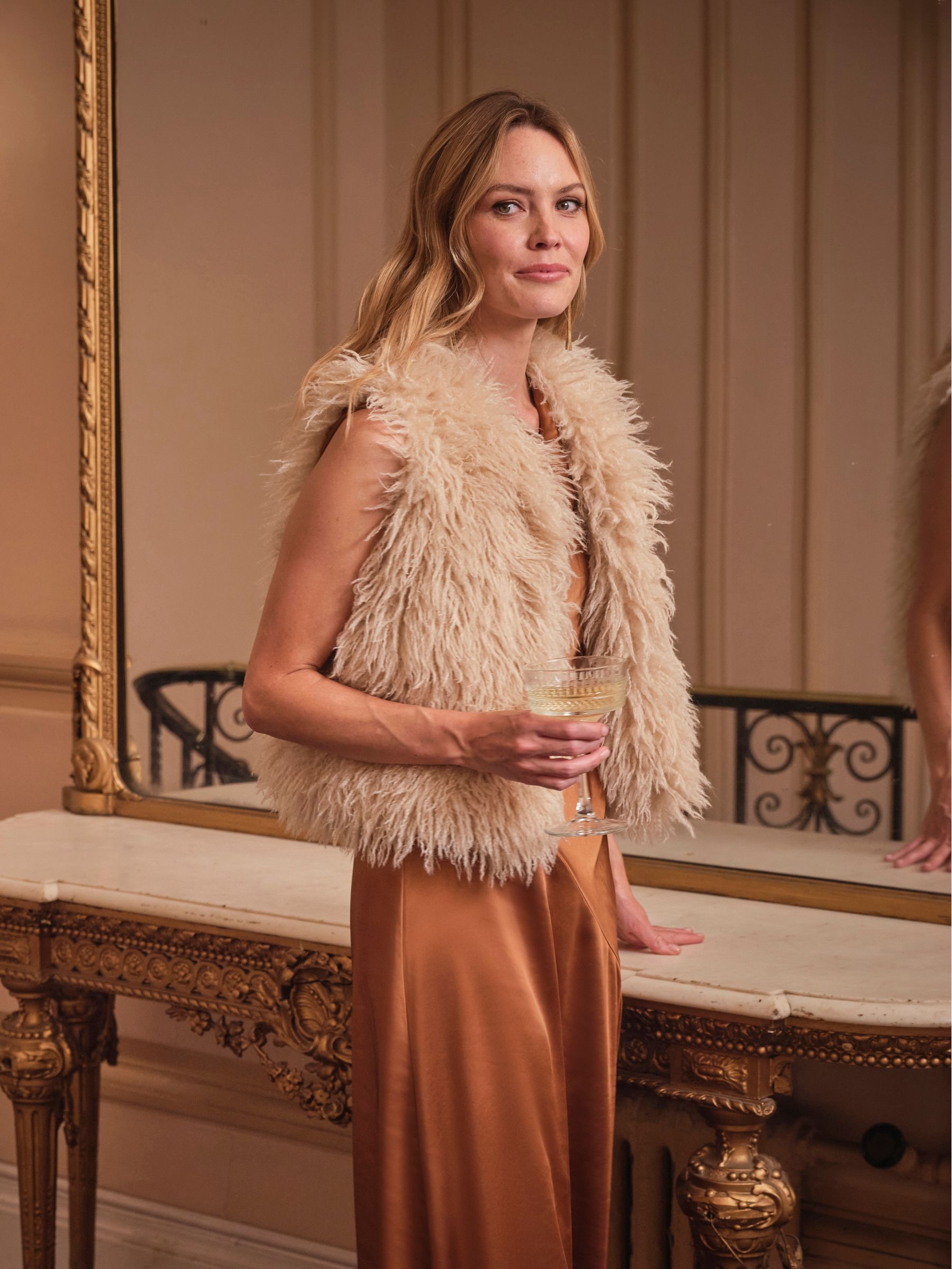 Kate Ivory Faux Fur Gilet - Image 1 of 5