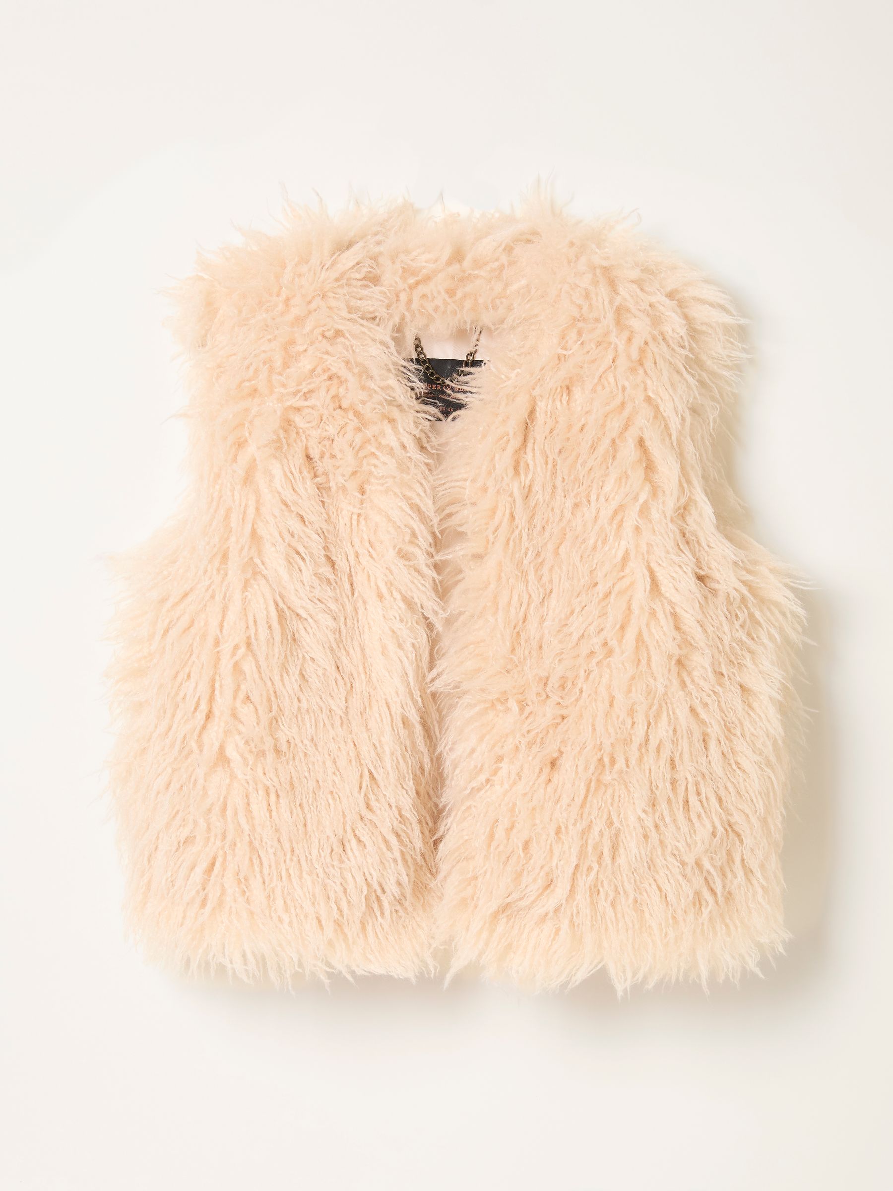 BB♡Side Ribbon Fur Gilet Mint Velvet Tan Bonded Collarless Gilet | Wardrobe Icons