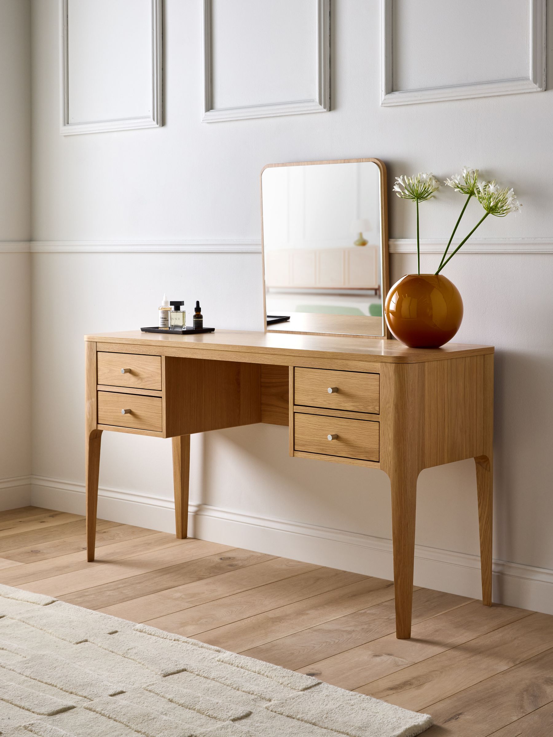 Jasper Conran London Oak Belgrave Console Dressing Table - Image 3 of 11