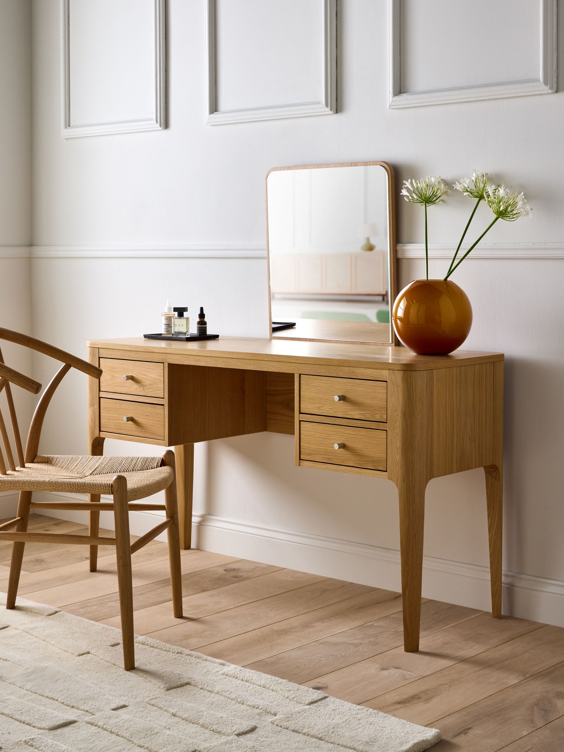 Jasper Conran London Oak Belgrave Console Dressing Table - Image 4 of 11