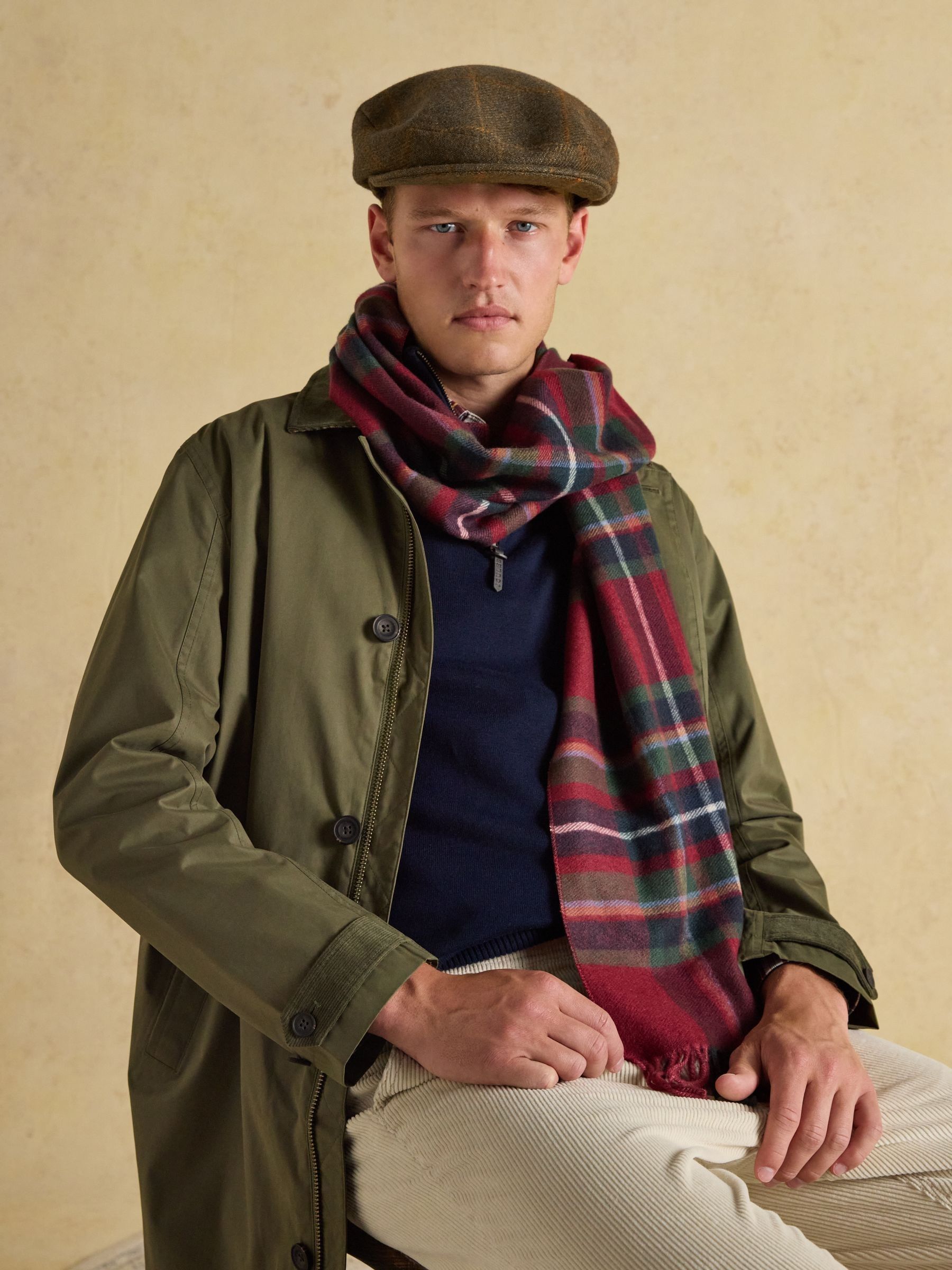Ashby Khaki Green Flat Cap - Image 3 of 6
