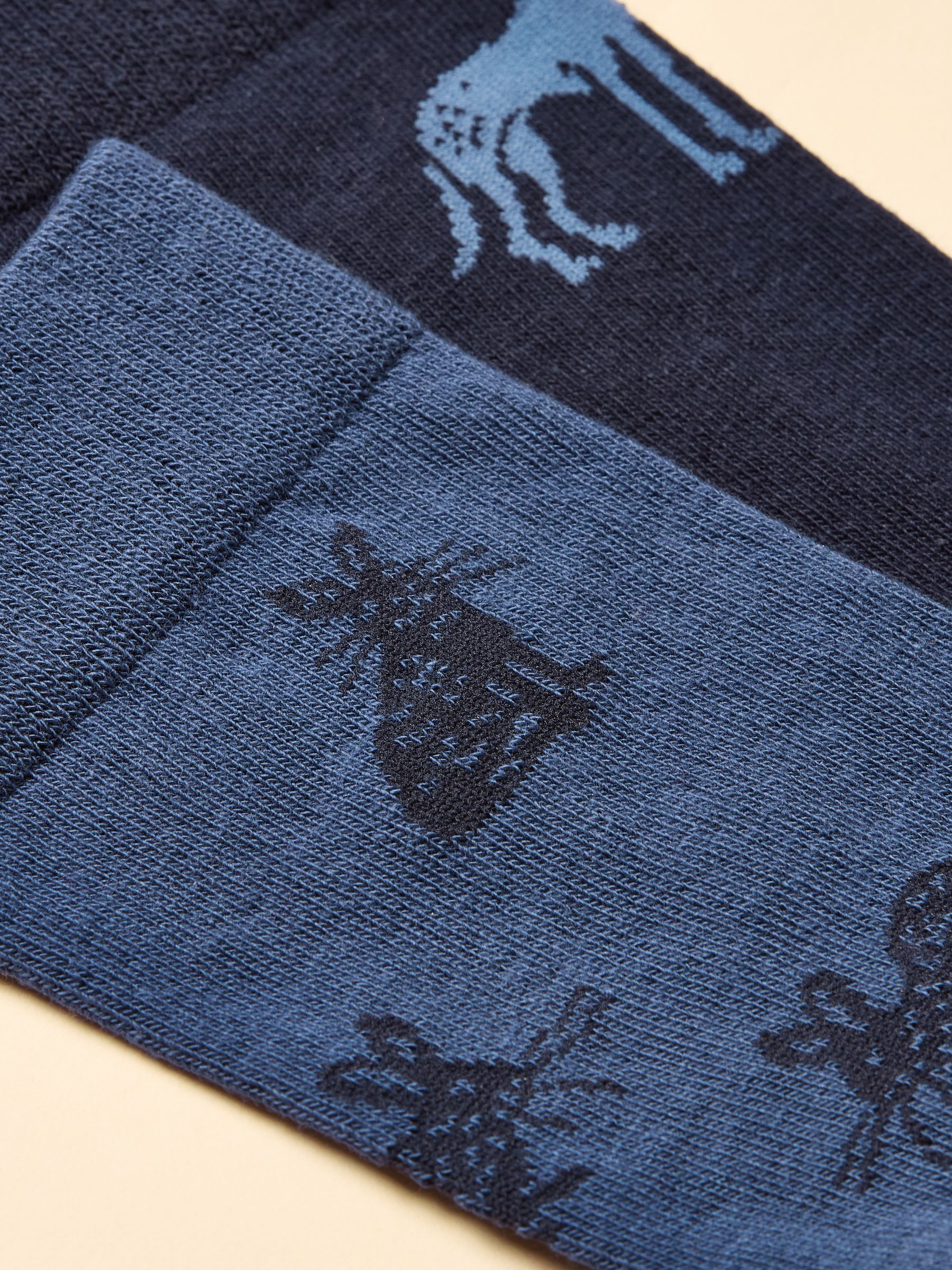 Men's Kingsbury Navy Hare & Dog Socks 2 Pack (size 7-12) - Image 2 of 3