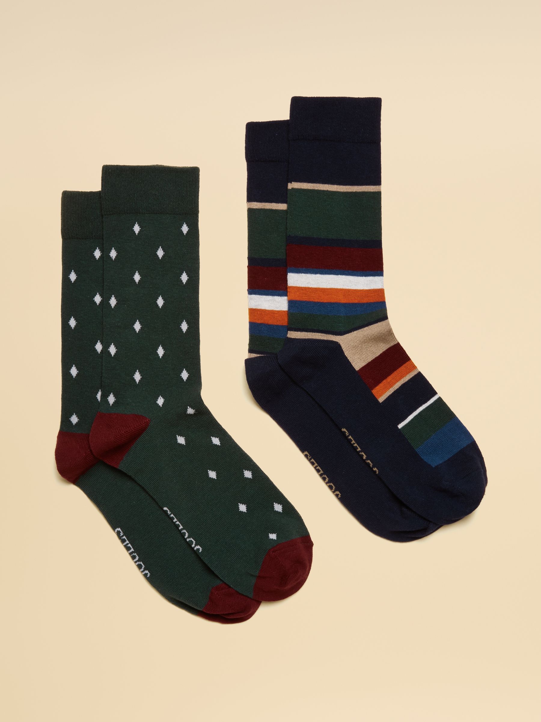 Men's Kingsbury Multi Stripe Socks 2 Pack (size 7-12) - Image 1 of 3