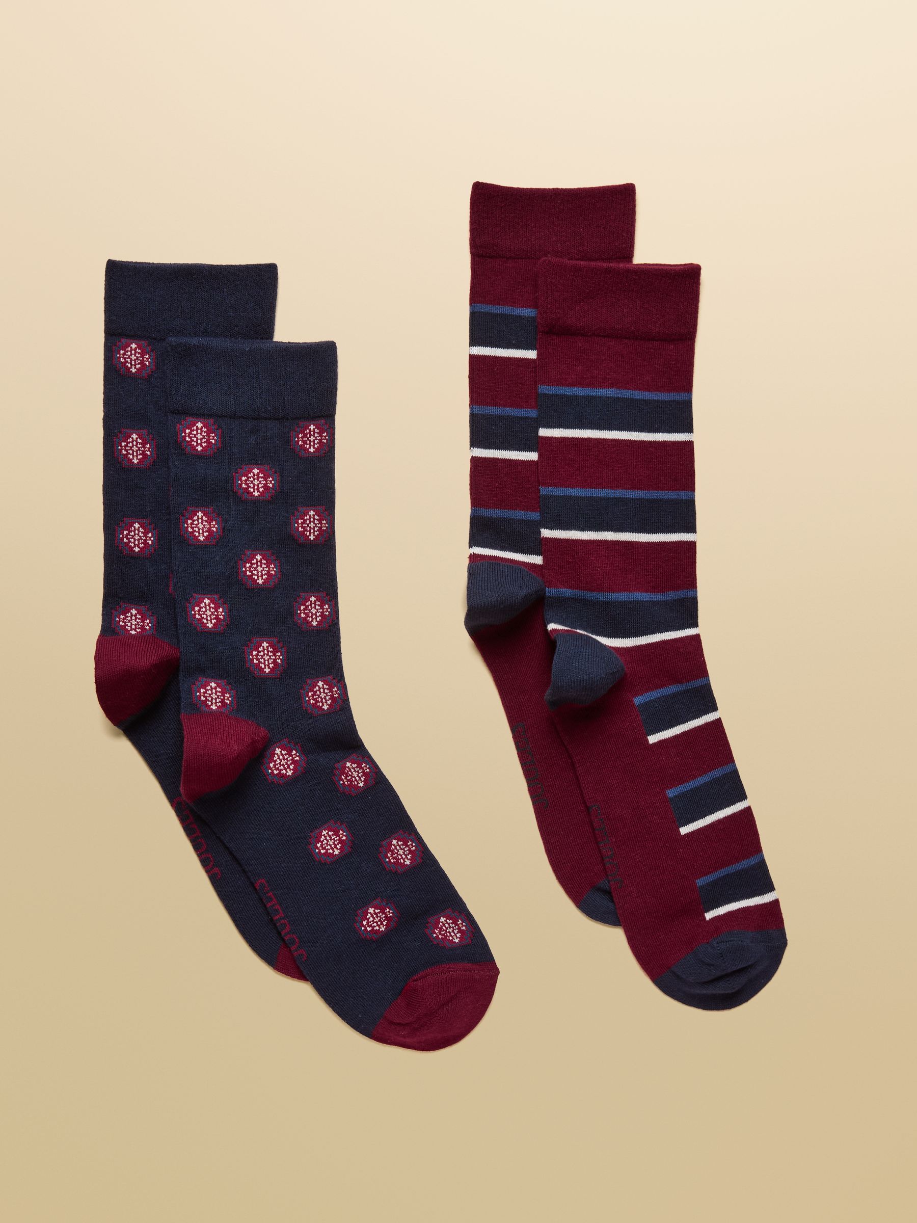 Men's Kingsbury Red & Navy Stripe Socks 2 Pack (size 7-12) - Image 1 of 3