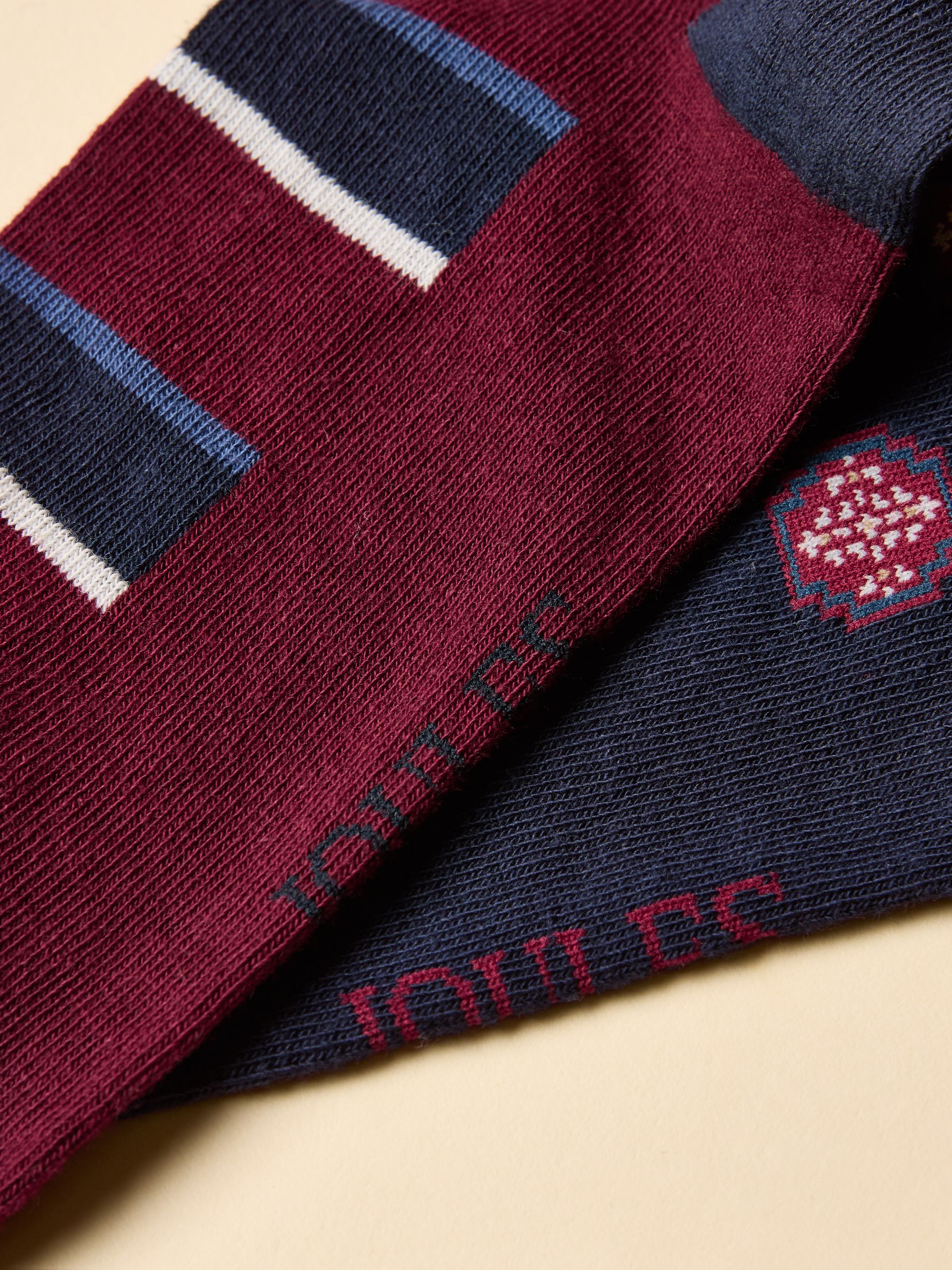 Men's Kingsbury Red & Navy Stripe Socks 2 Pack (size 7-12) - Image 3 of 3