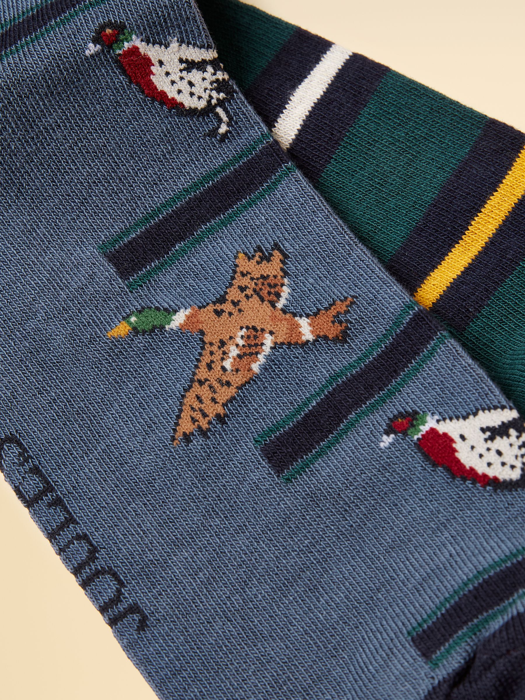 Men's Kingsbury Blue & Green Birds Socks 2 Pack (size 7-12) - Image 2 of 3