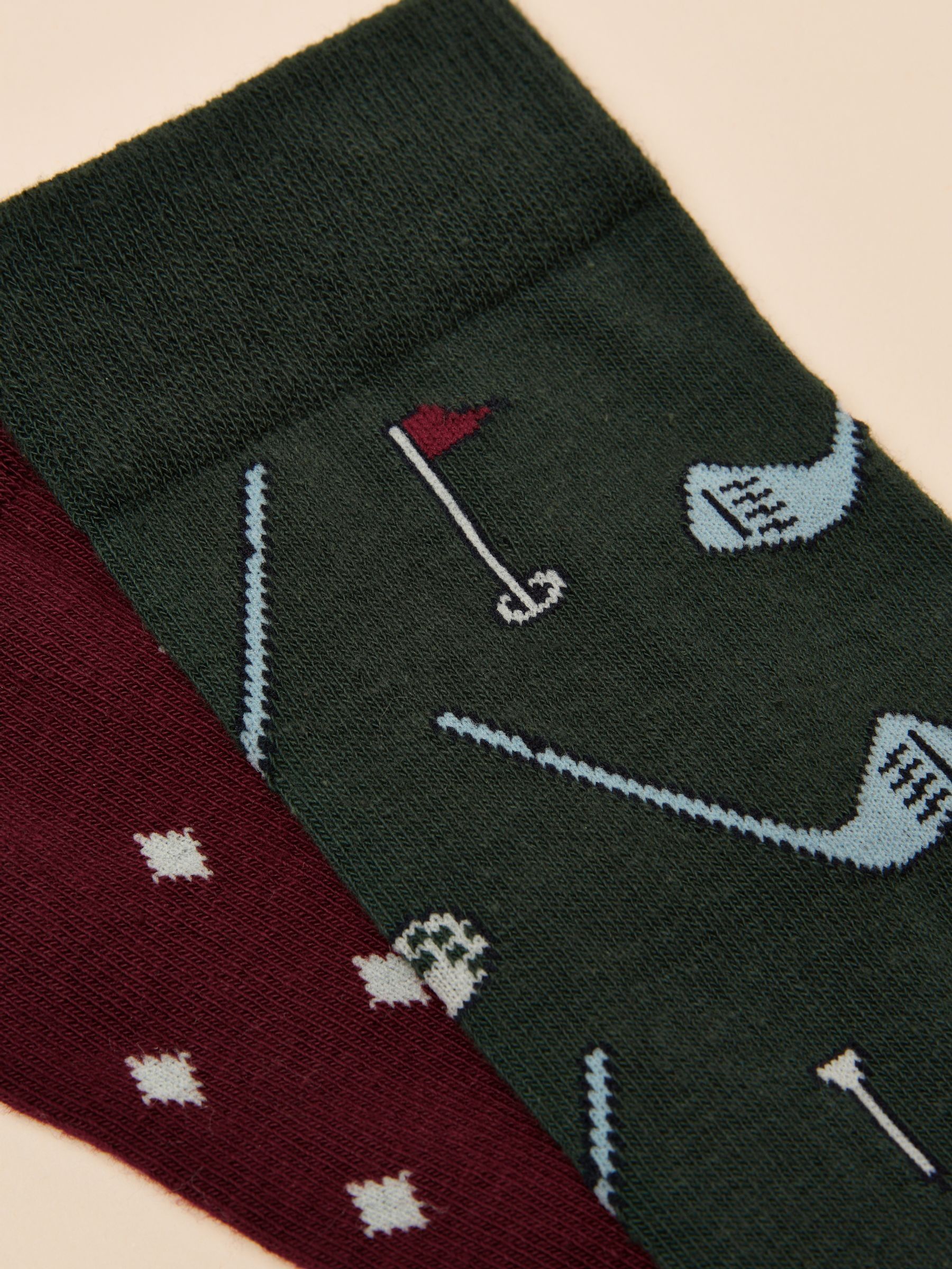 Men's Kingsbury Red & Green Socks 2 Pack (size 7-12) - Image 3 of 4